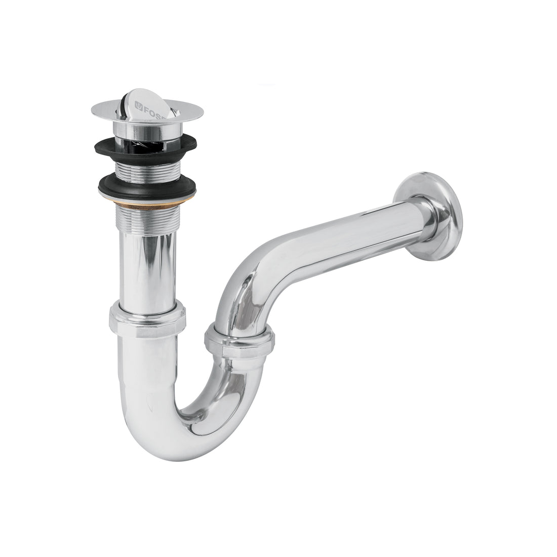 Céspol 1-1/4", contra tipo moneda, latón cromo, para lavabo