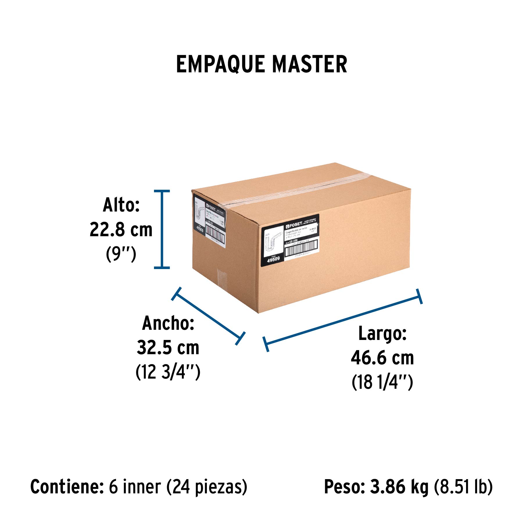 Céspol flexible de polietileno, para lavabo o fregadero - Empaque