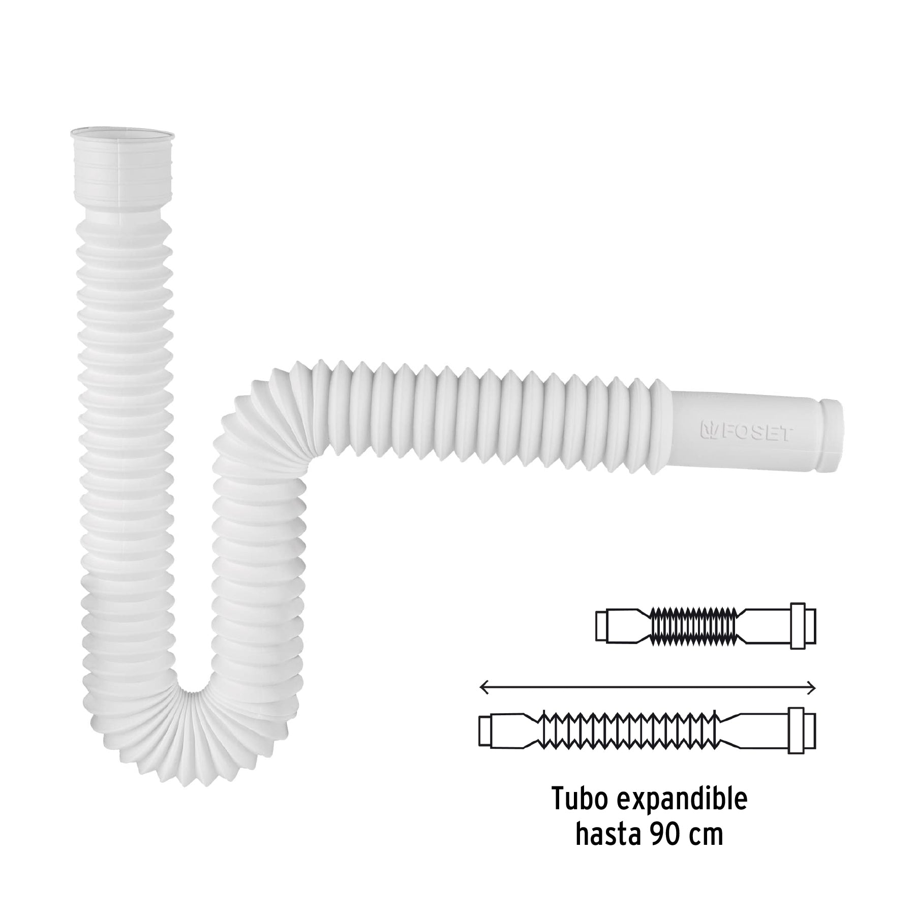 Céspol flexible de polietileno, para lavabo o fregadero