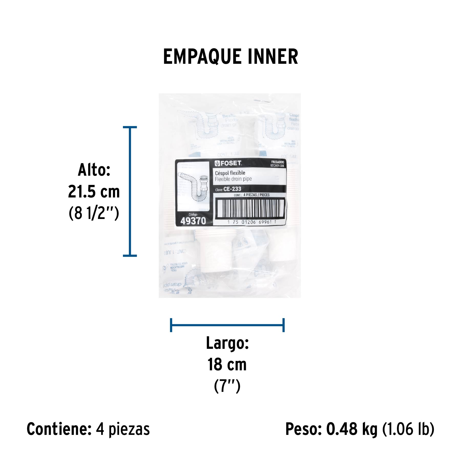 Céspol flexible con contrarrejilla de PP, FOSET - Empaque
