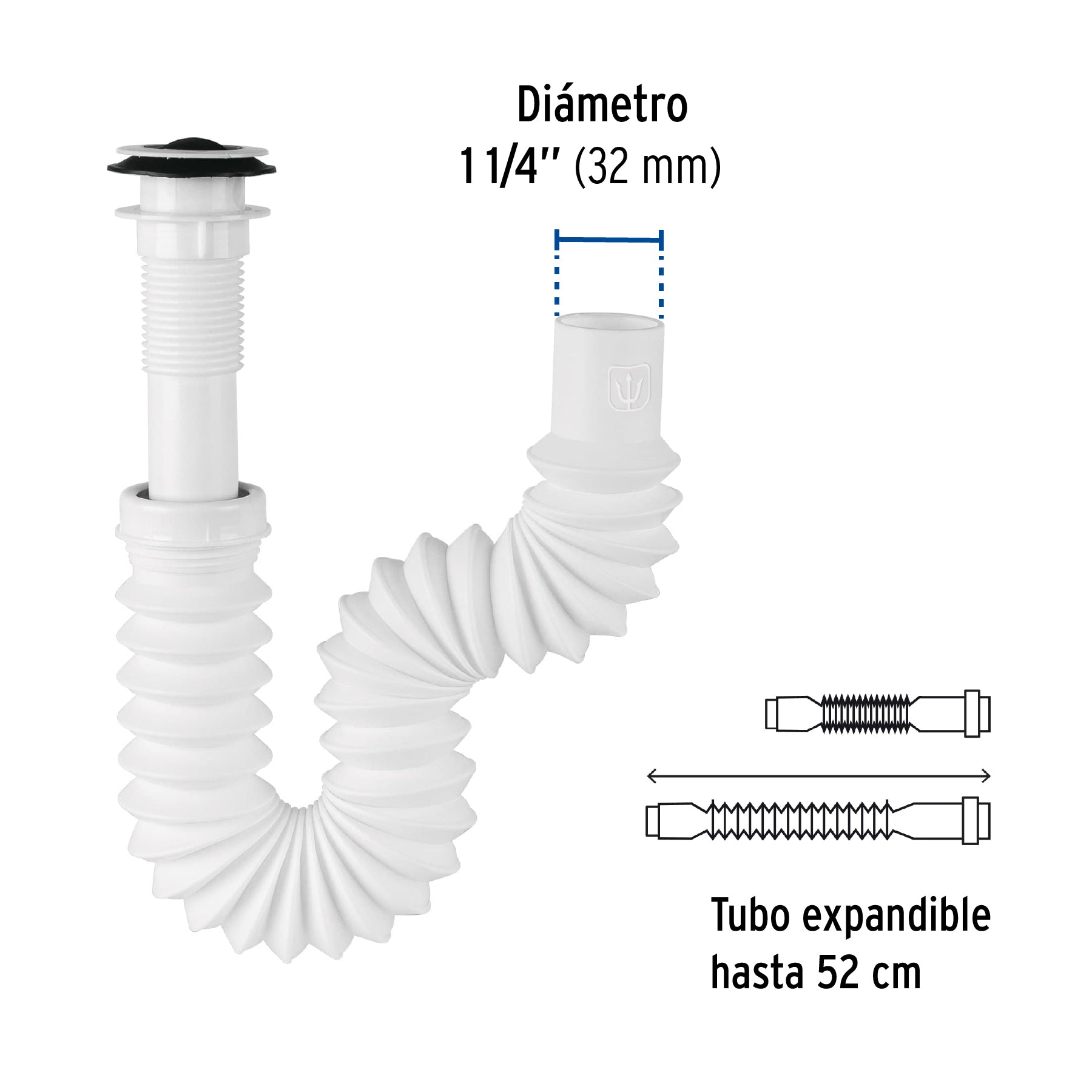 Céspol flexible de polietileno con contra, para lavabo,FOSET