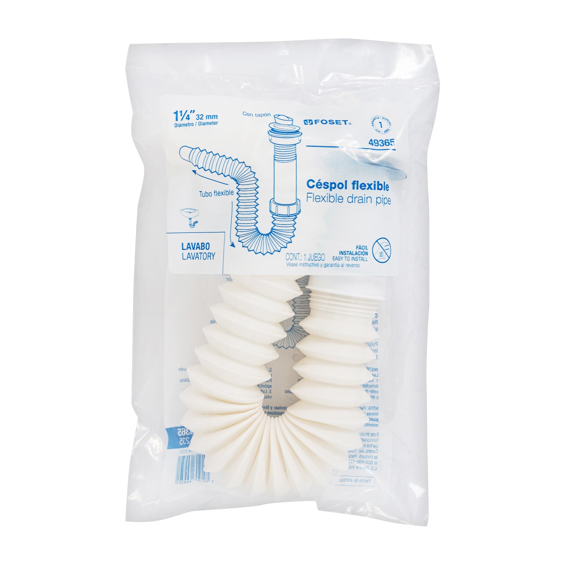 Céspol flexible de polietileno con contra, para lavabo,FOSET