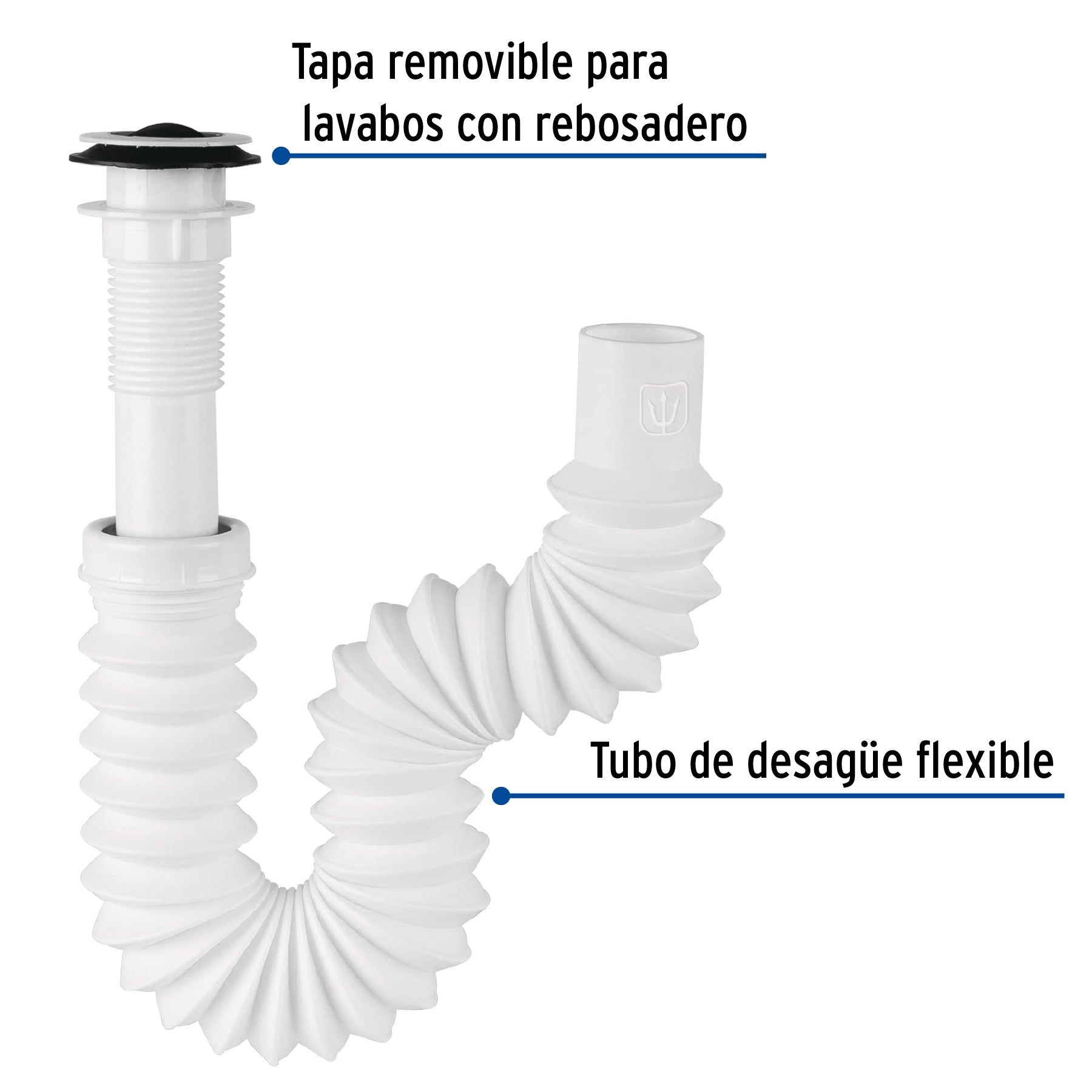 Céspol flexible de polietileno con contra, para lavabo,FOSET