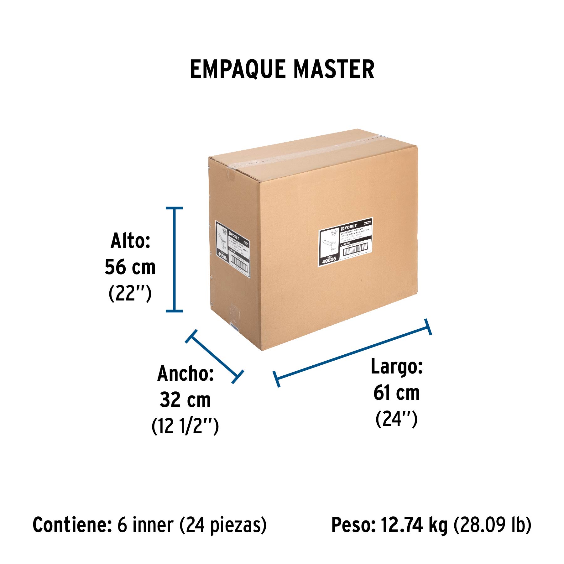 Céspol de bote con contracanasta de acero inoxidable, FOSET - Empaque