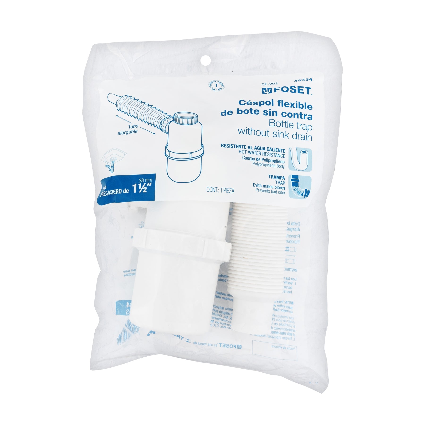 Céspol de bote de PP, para lavabo o fregadero, FOSET