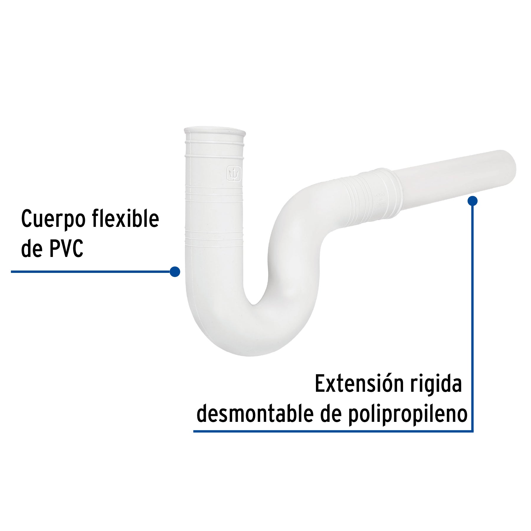 Céspol flexible de PVC, con extensión, para fregadero, FOSET
