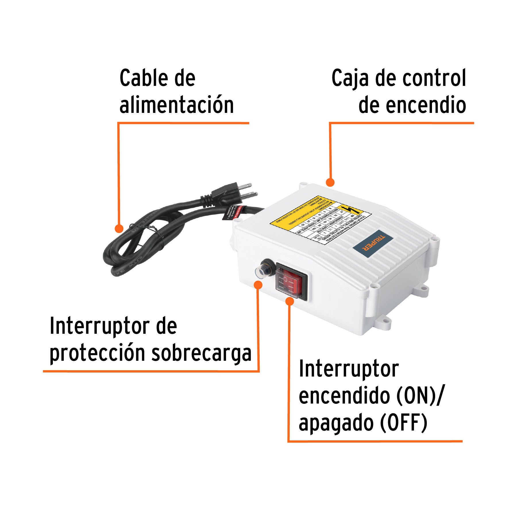 Caja de control para bomba tipo bala 2 HP, TRUPER