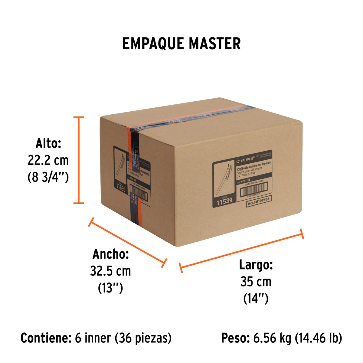 Cepillo de alambre 51 pinceles acero al carbono con espátula - Empaque