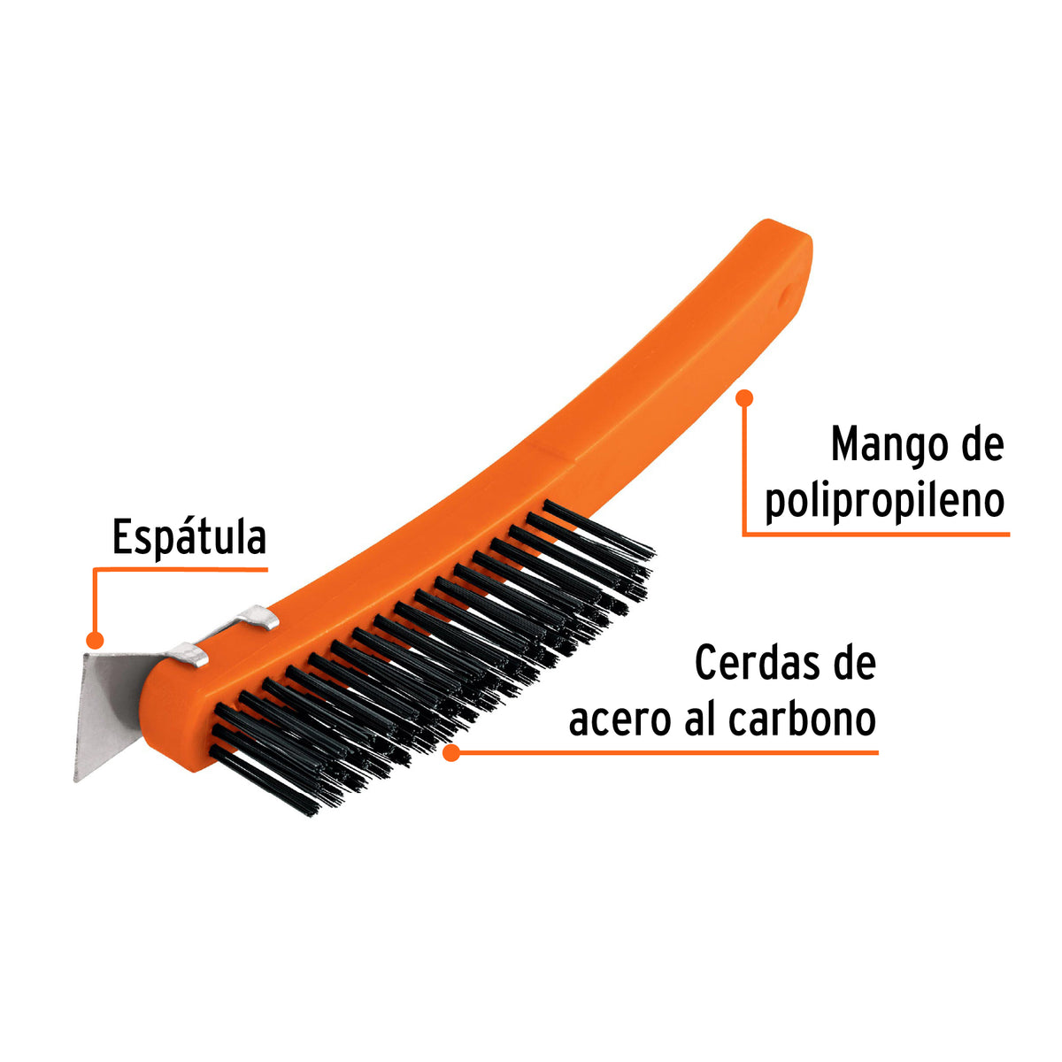 Cepillo de alambre 51 pinceles acero al carbono con espátula
