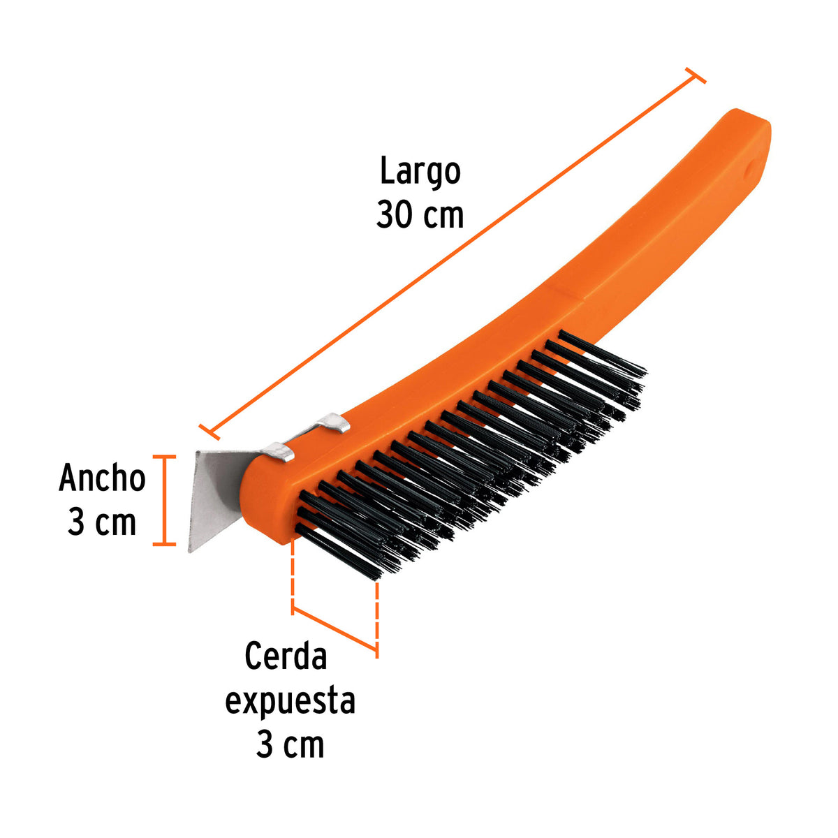 Cepillo de alambre 51 pinceles acero al carbono con espátula