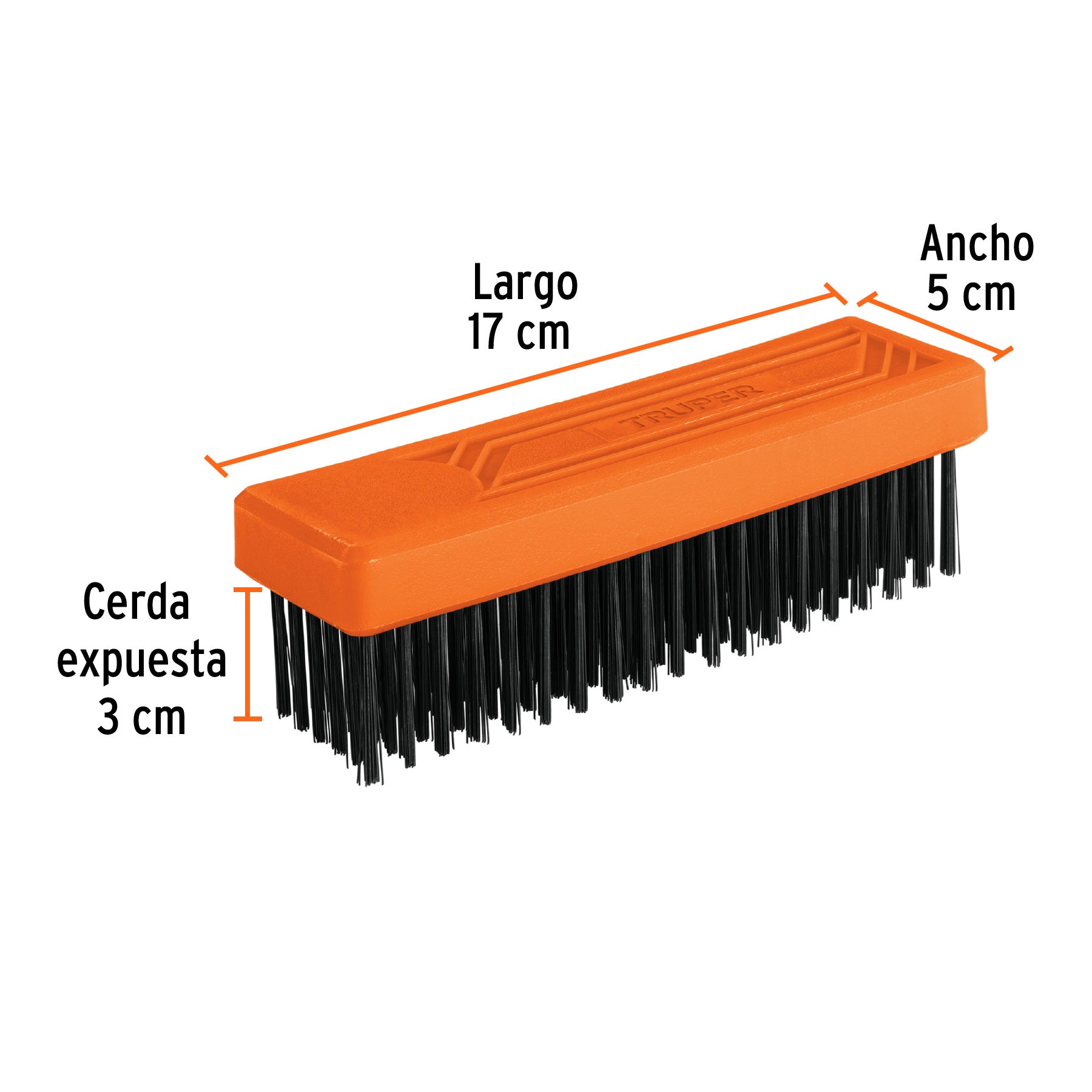 Cepillo de alambre 114 pinceles,rectangular sin mango,TRUPER
