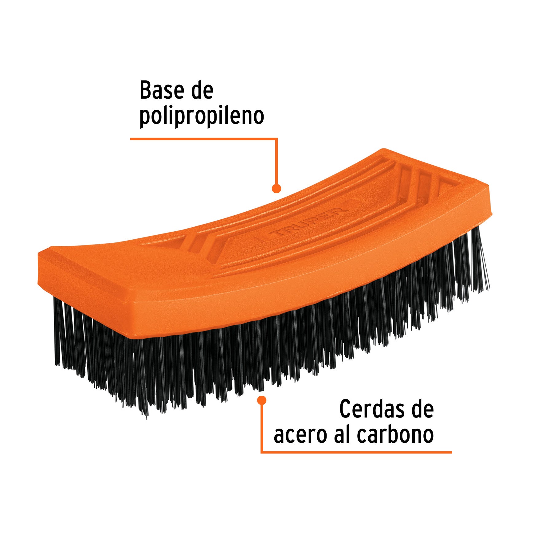 Cepillo de alambre 180 pinceles,rectangular sin mango,TRUPER