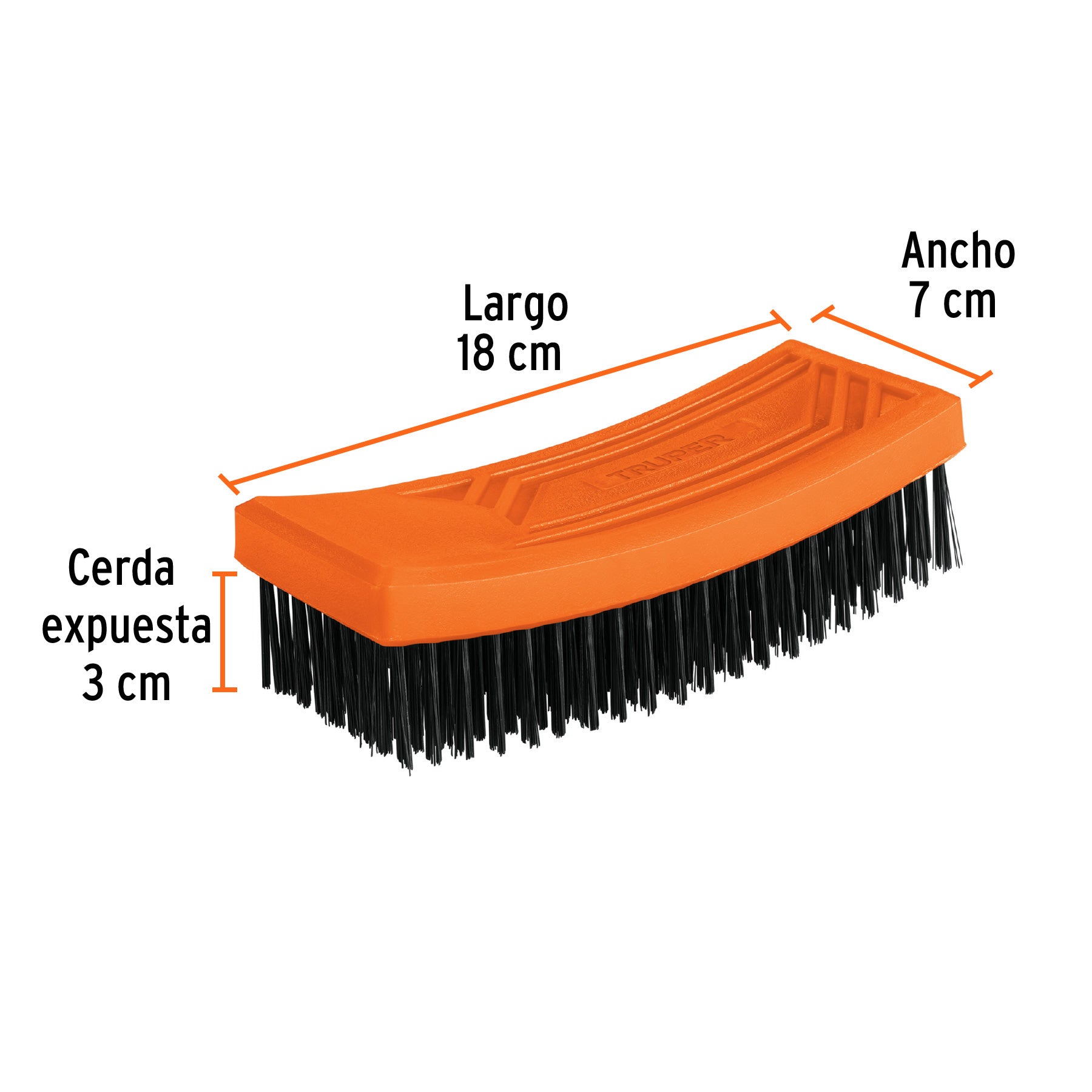 Cepillo de alambre 180 pinceles,rectangular sin mango,TRUPER