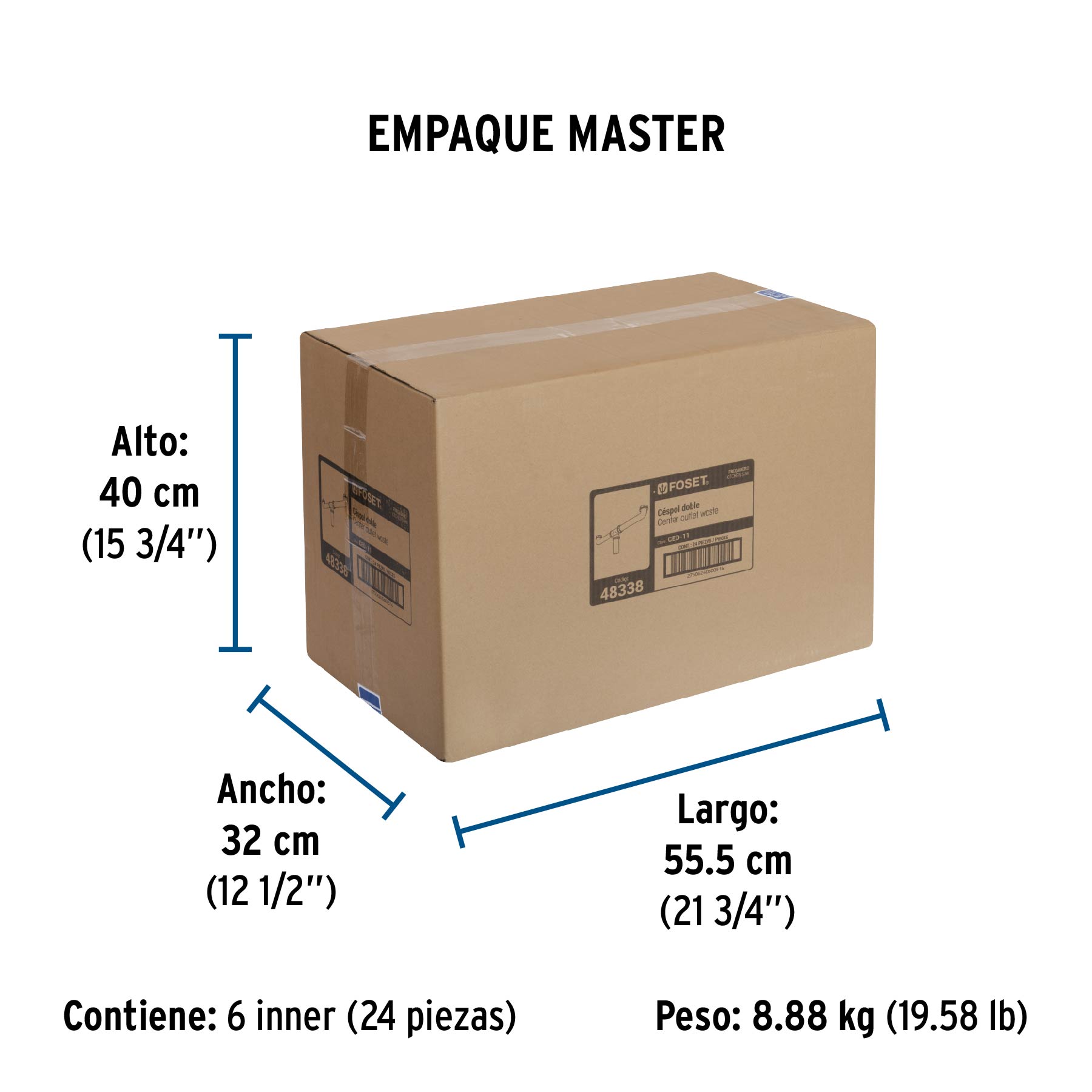 Céspol rígido doble sencillo - Empaque