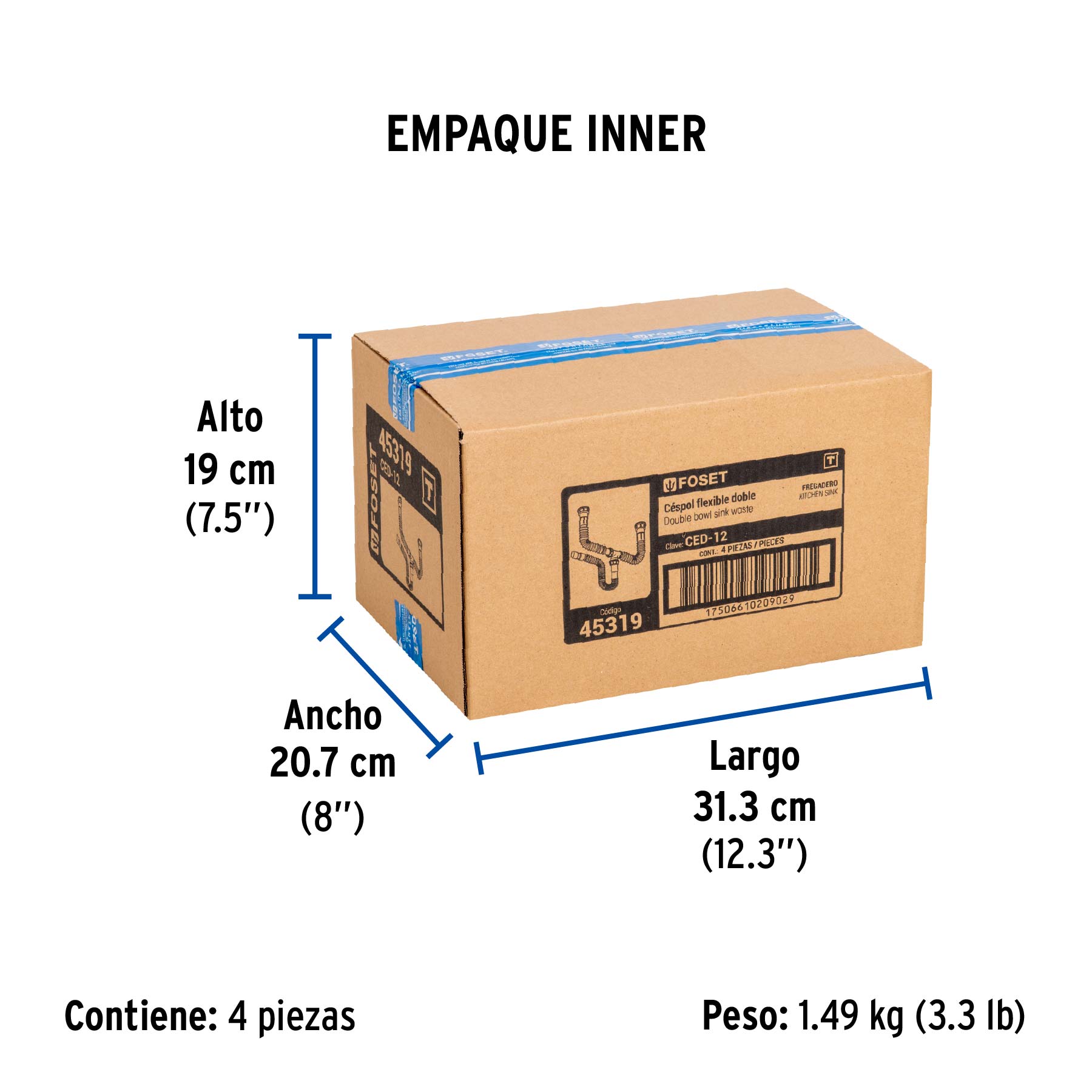 Céspol flexible doble sin contracanastas - Empaque