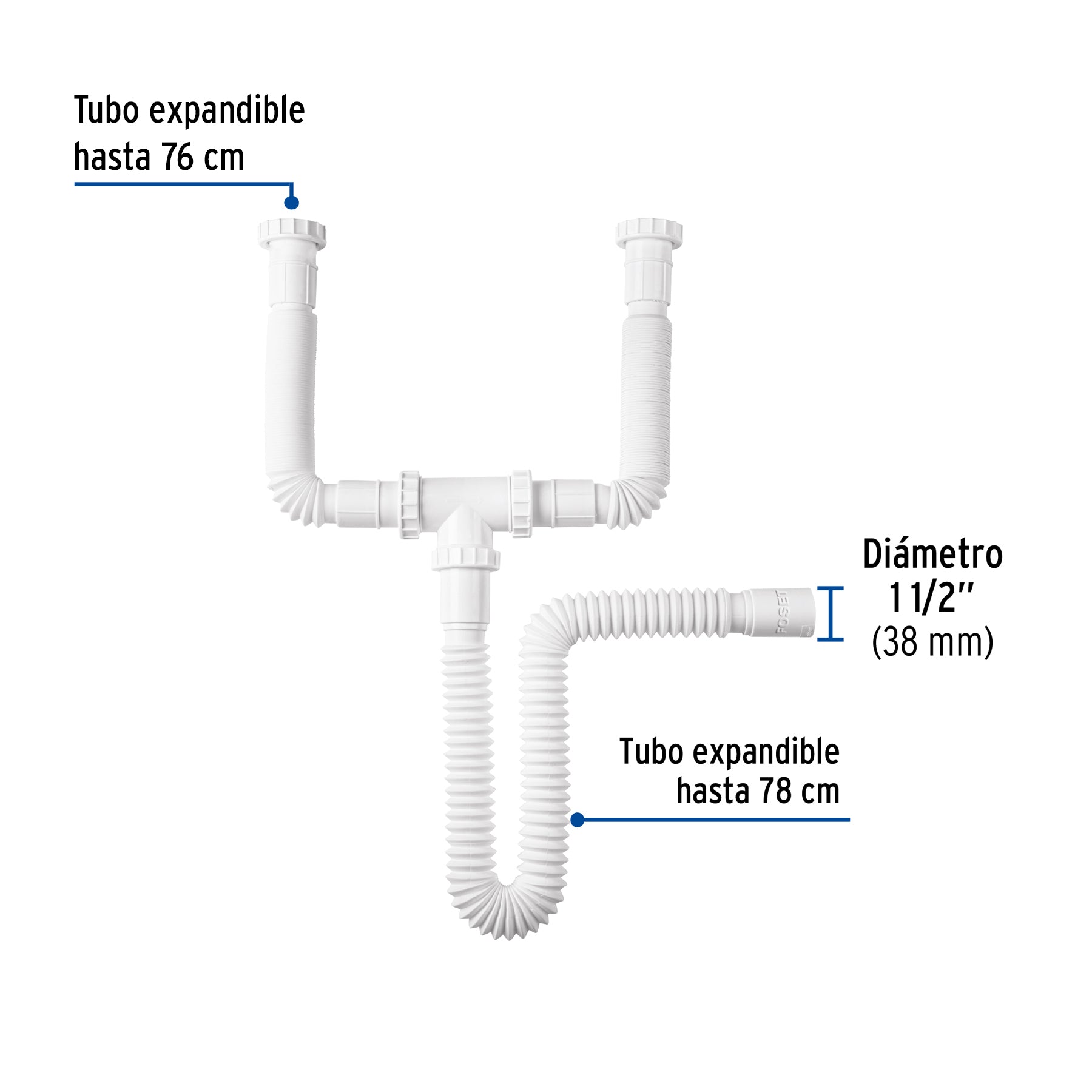 Céspol flexible doble sin contracanastas