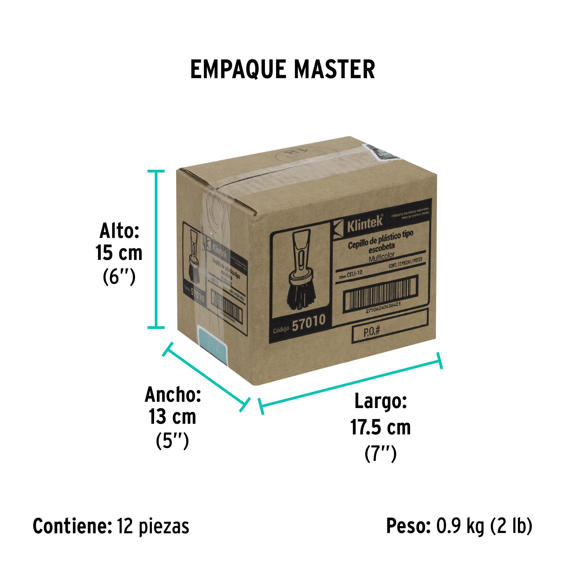 Cepillo tipo escobeta de plástico, KLINTEK - Empaque