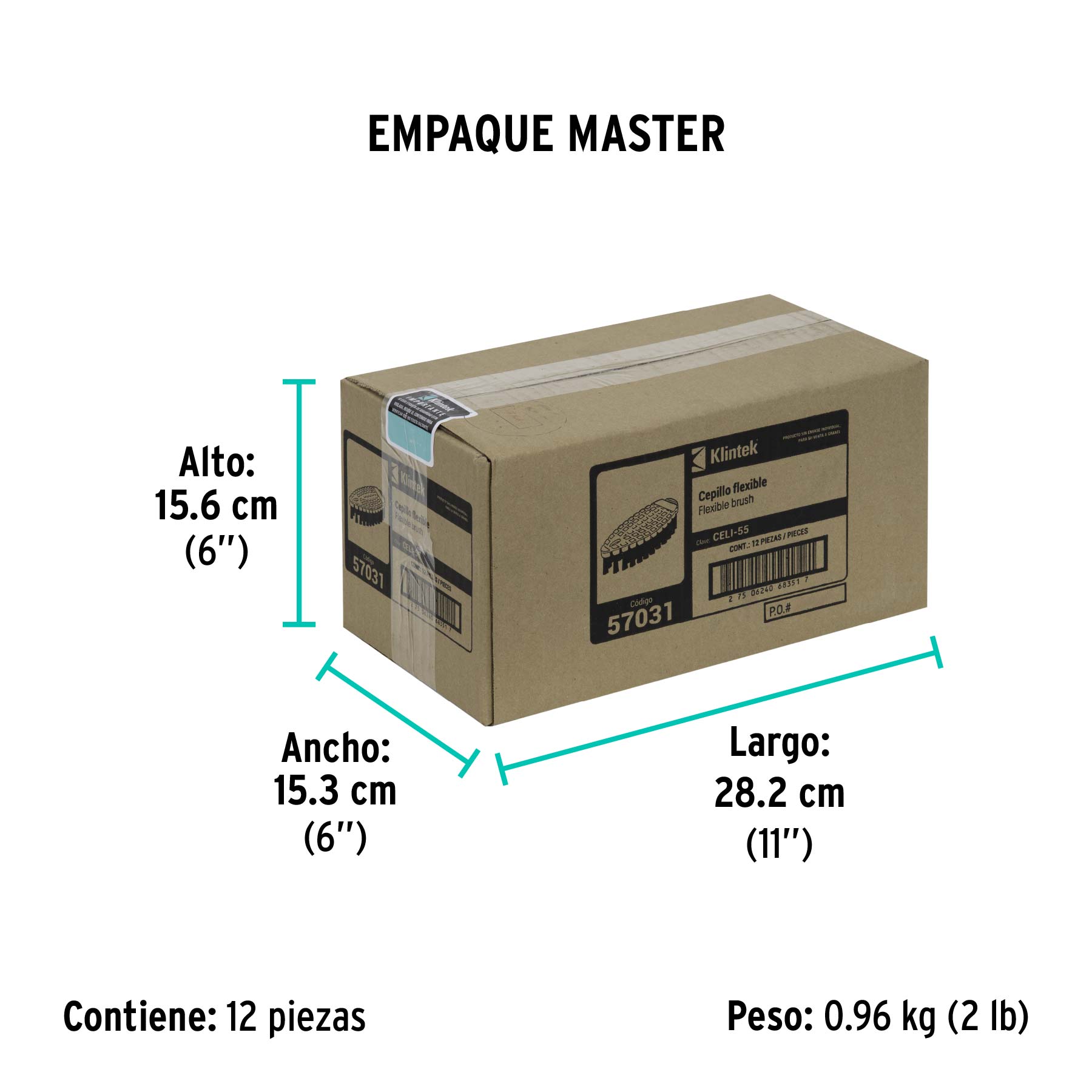 Cepillo flexible de plástico, KLINTEK - Empaque