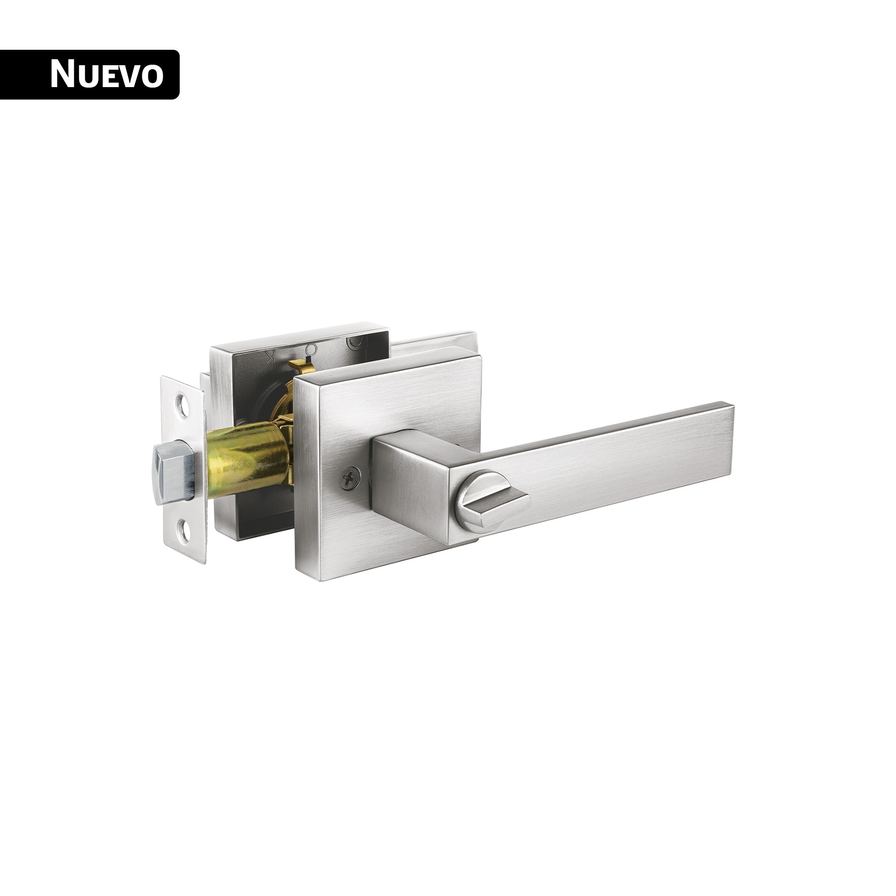 Cerradura manija "Módena" p/baño, cromo mate, HERMEX