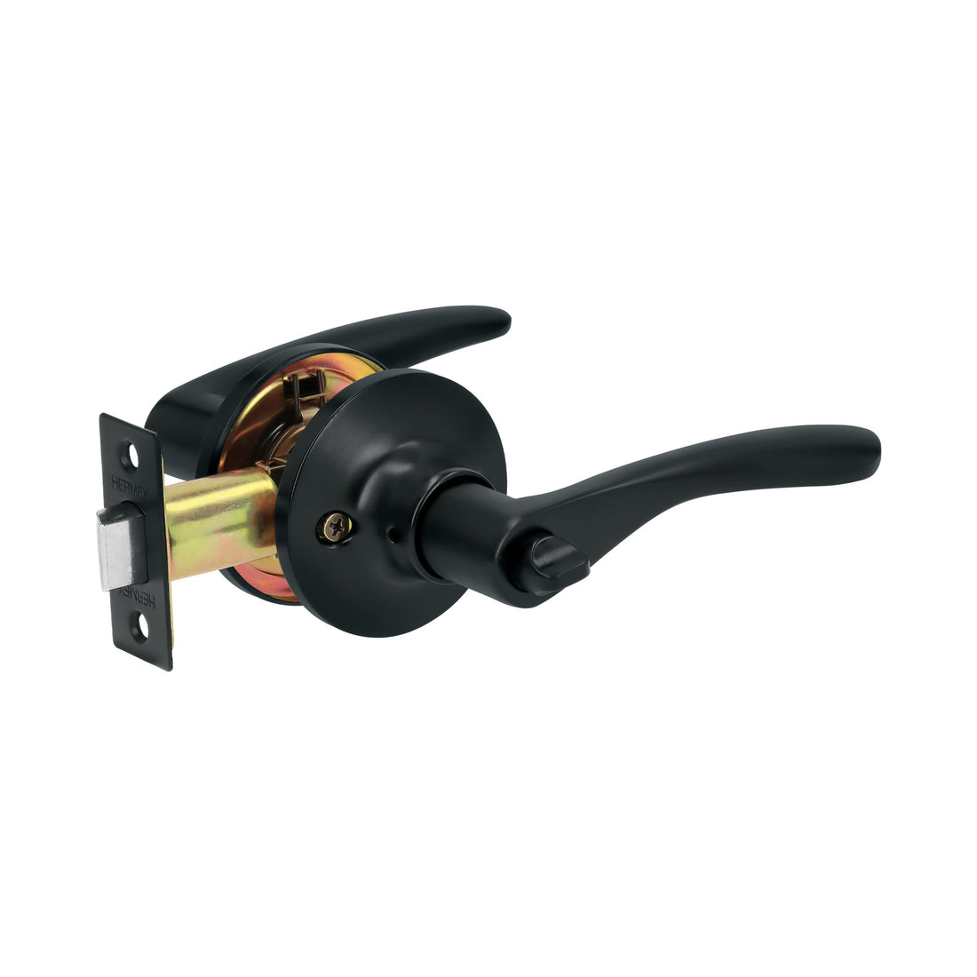 Cerradura manija "Milán" p/baño, negro, cil latón, BASIC
