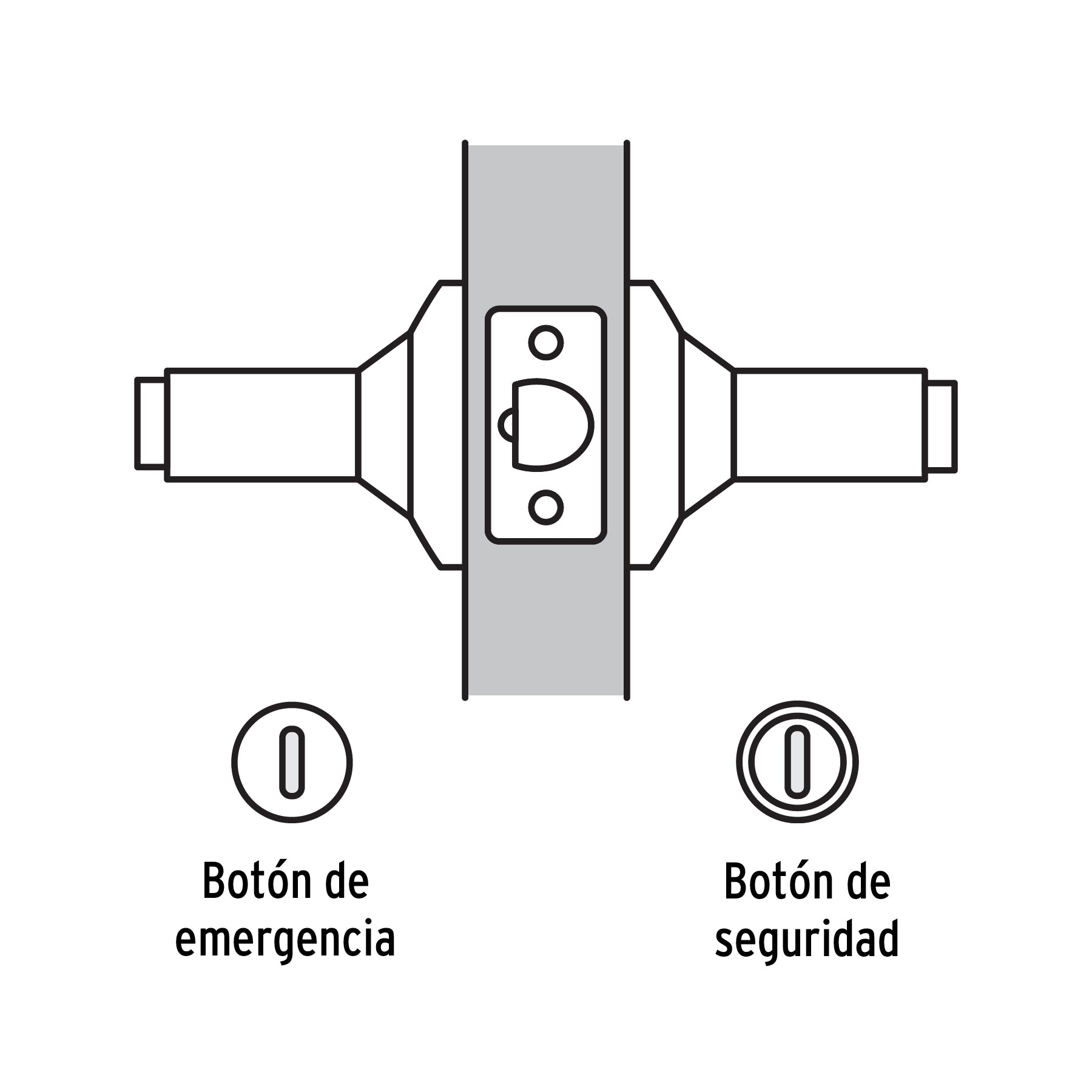 Cerradura manija "Milán" p/baño, negro, cil latón, BASIC