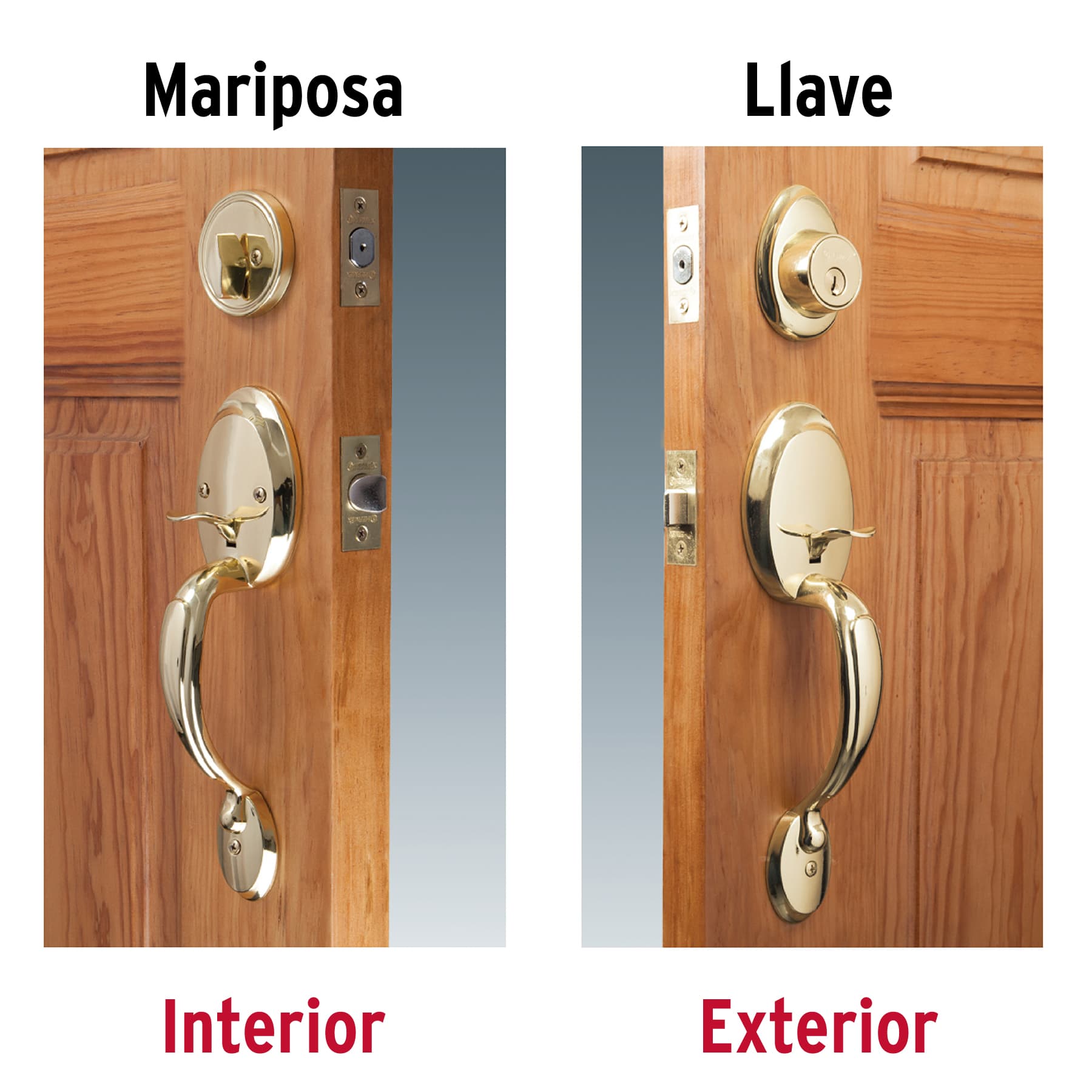 Doble jaladera y perilla, Berna mariposa, LB, BASIC