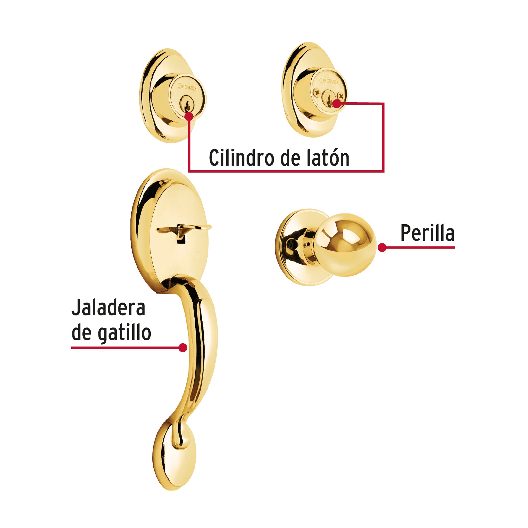 Jaladera y perilla, Berna llave-llave, LB, BASIC