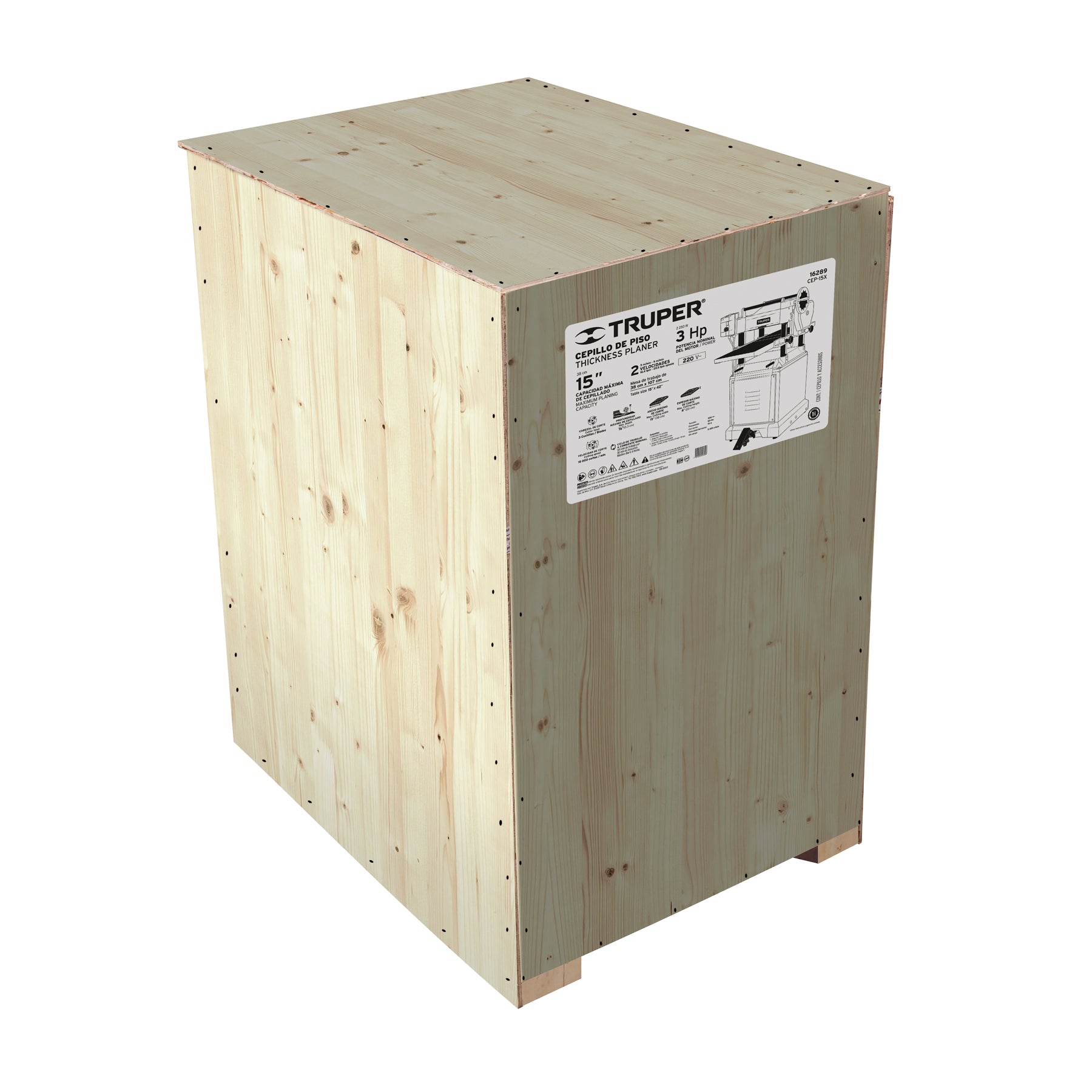 Cepillo de piso 15", 3 HP (2250 W), TRUPER