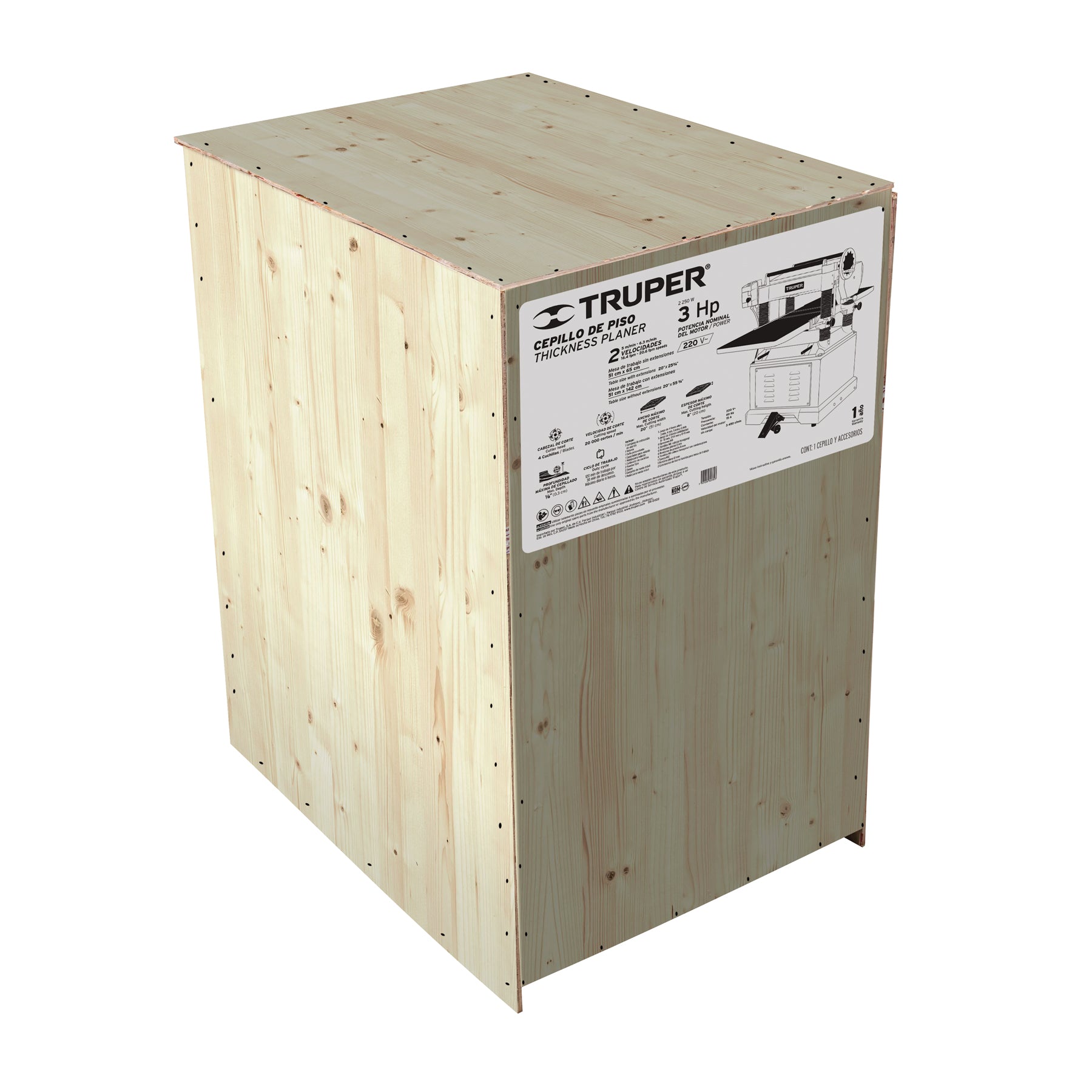 Cepillo de piso 20", 3 HP (2250 W), TRUPER