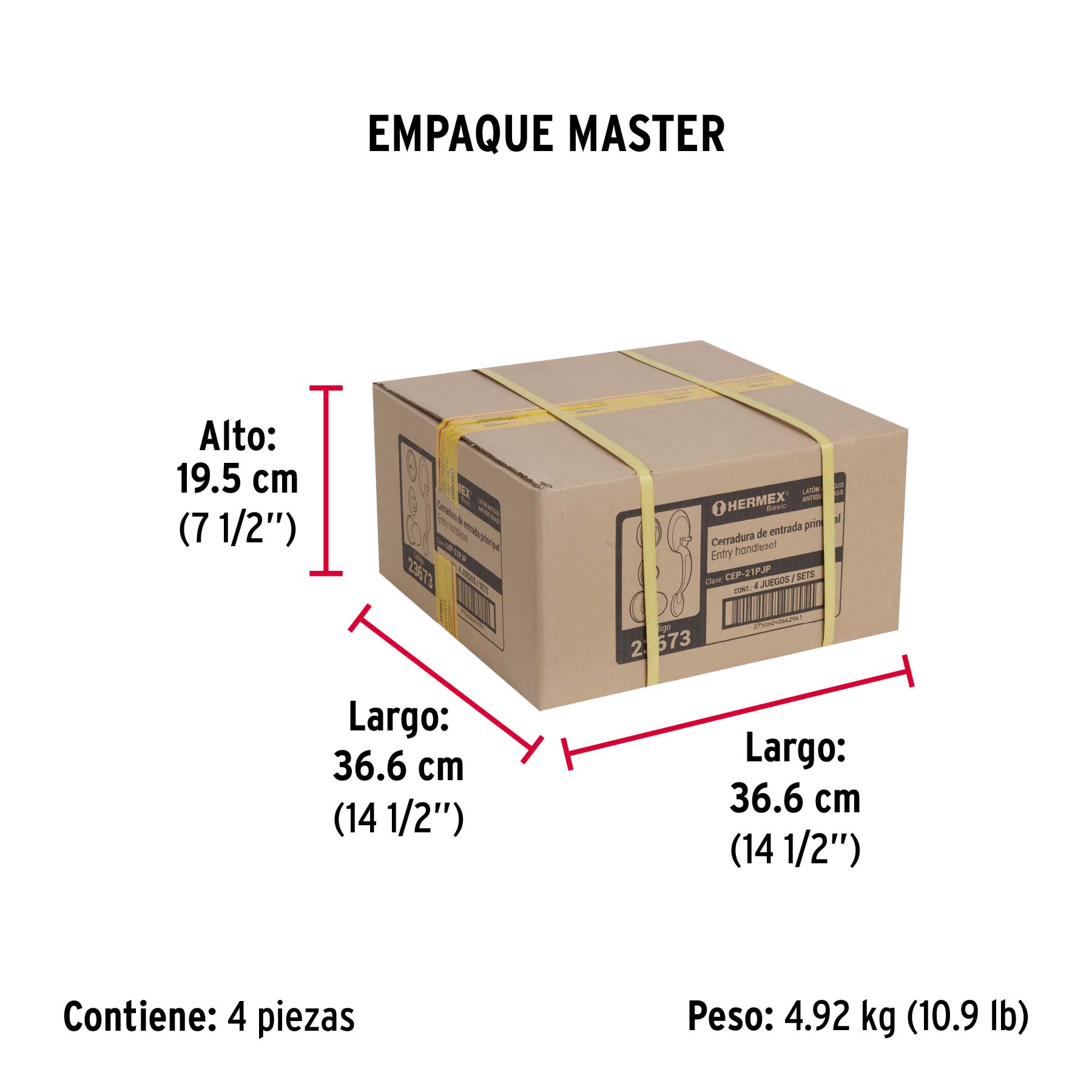 Jaladera y perilla, Berna llave-mariposa, LA, BASIC - Empaque