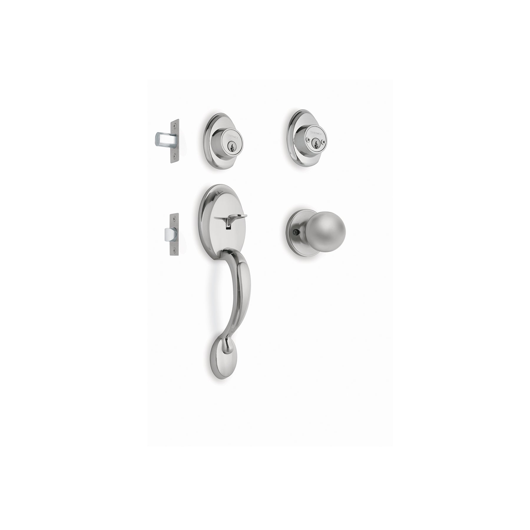 Jaladera y perilla, Berna llave-llave, cromo mate, BASIC