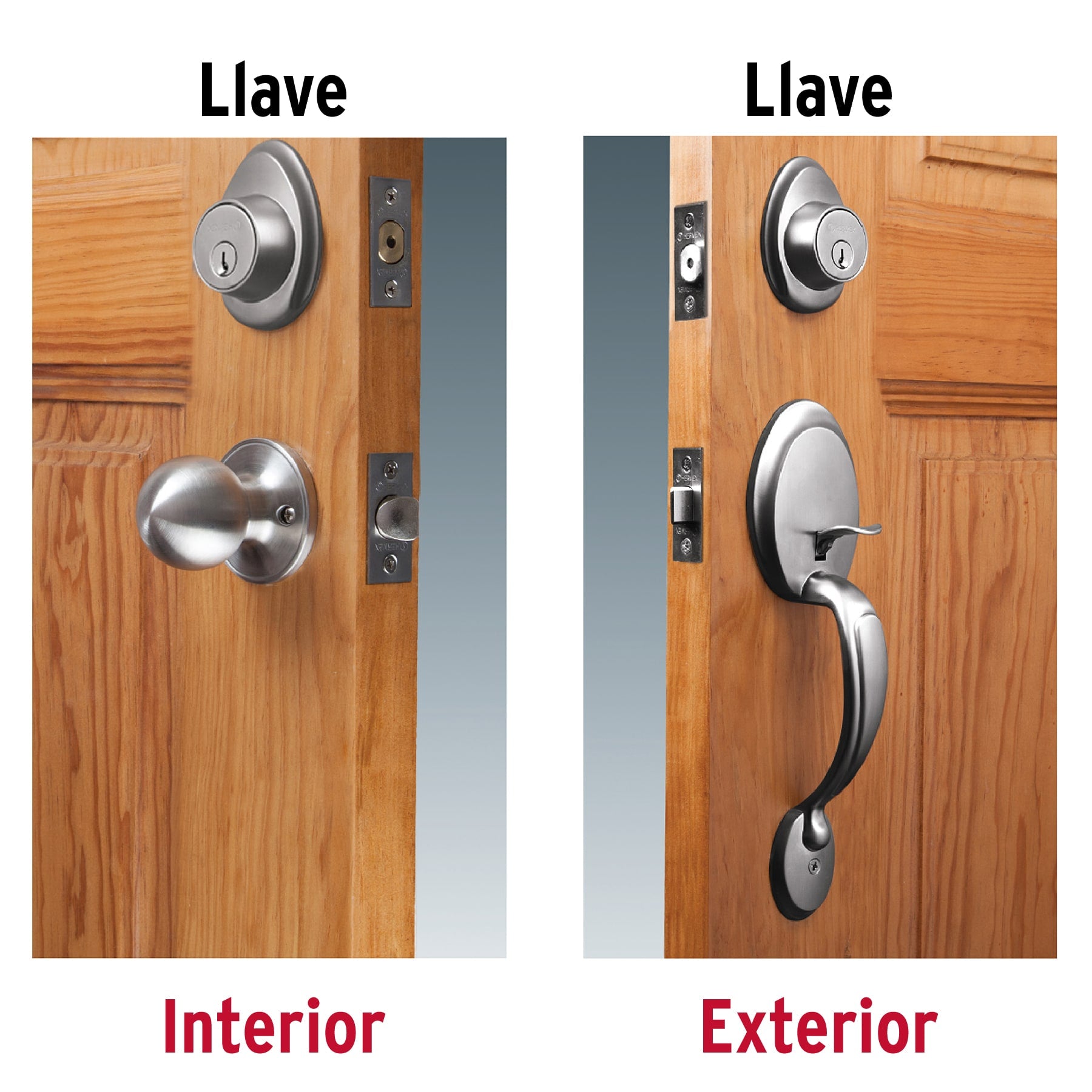 Jaladera y perilla, Berna llave-llave, cromo mate, BASIC
