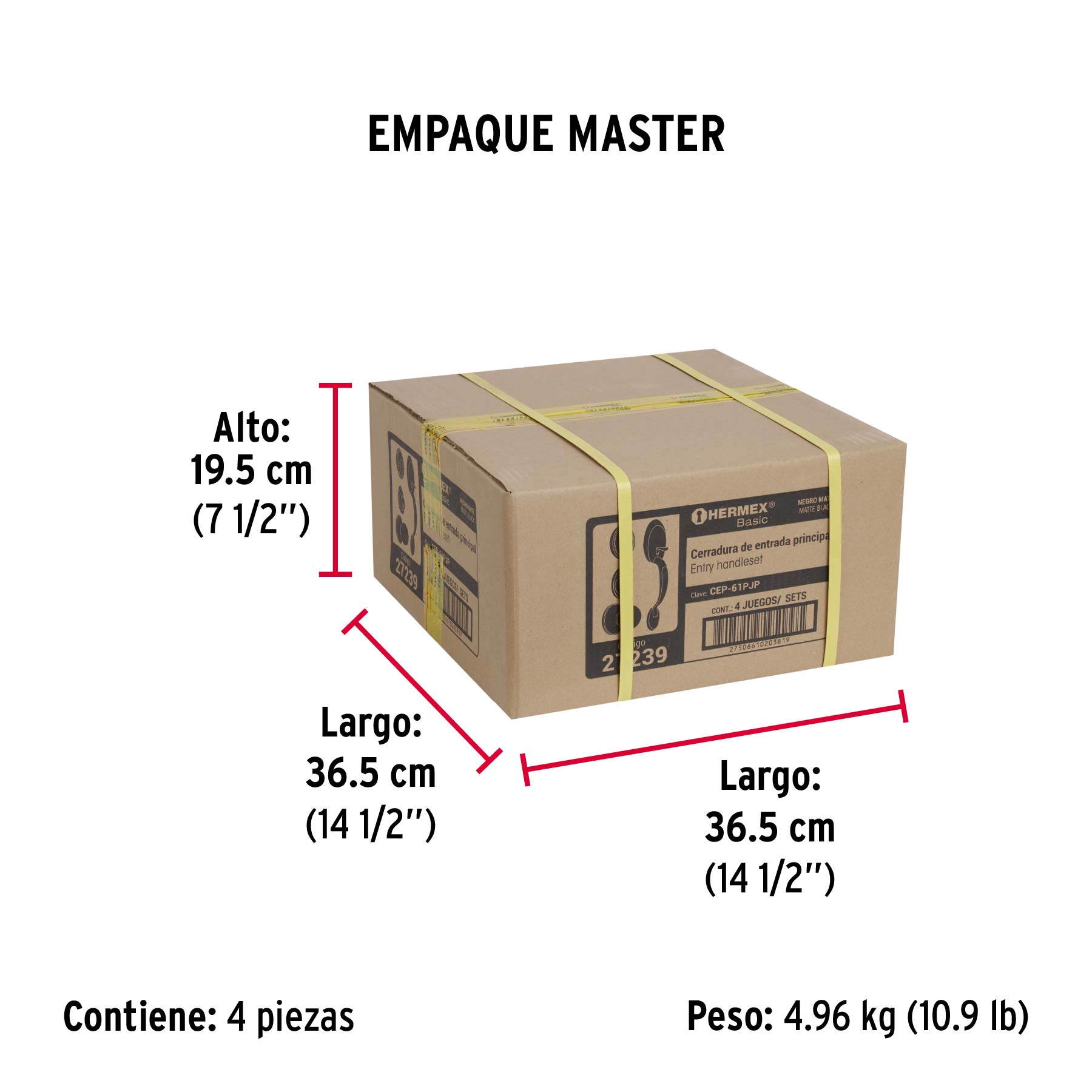 Jaladera y perilla, Berna llave-mariposa, negro, BASIC - Empaque