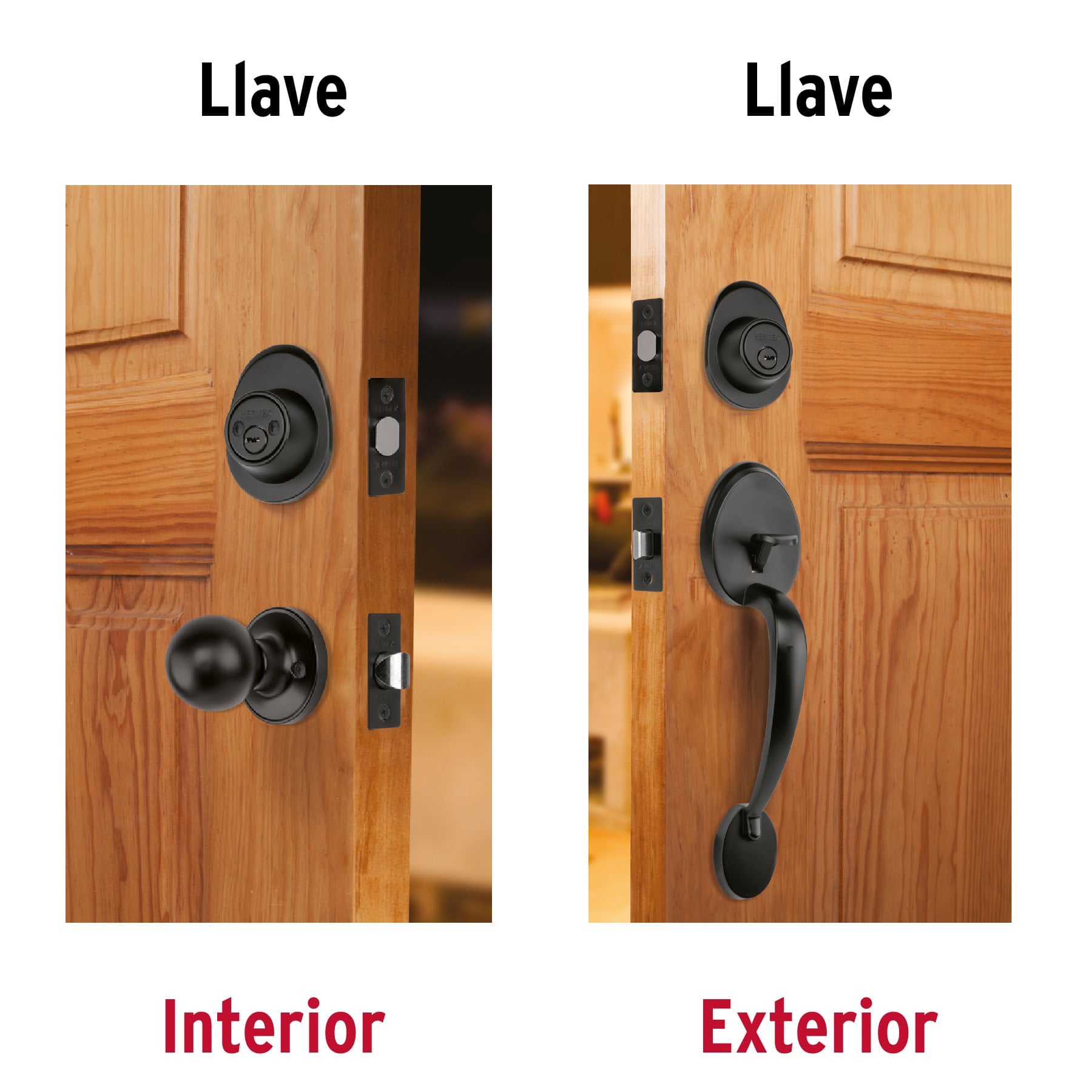 Jaladera/perilla, Lugo llave-llave, Negro, HERMEX