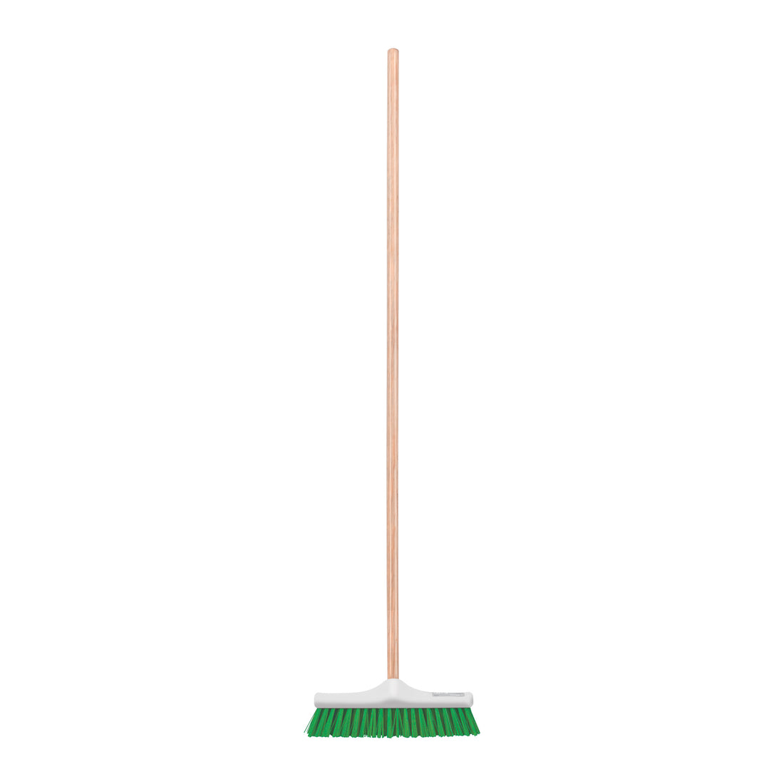 Cepillo para barrer cerda rígida de 30 cm, bastón de madera
