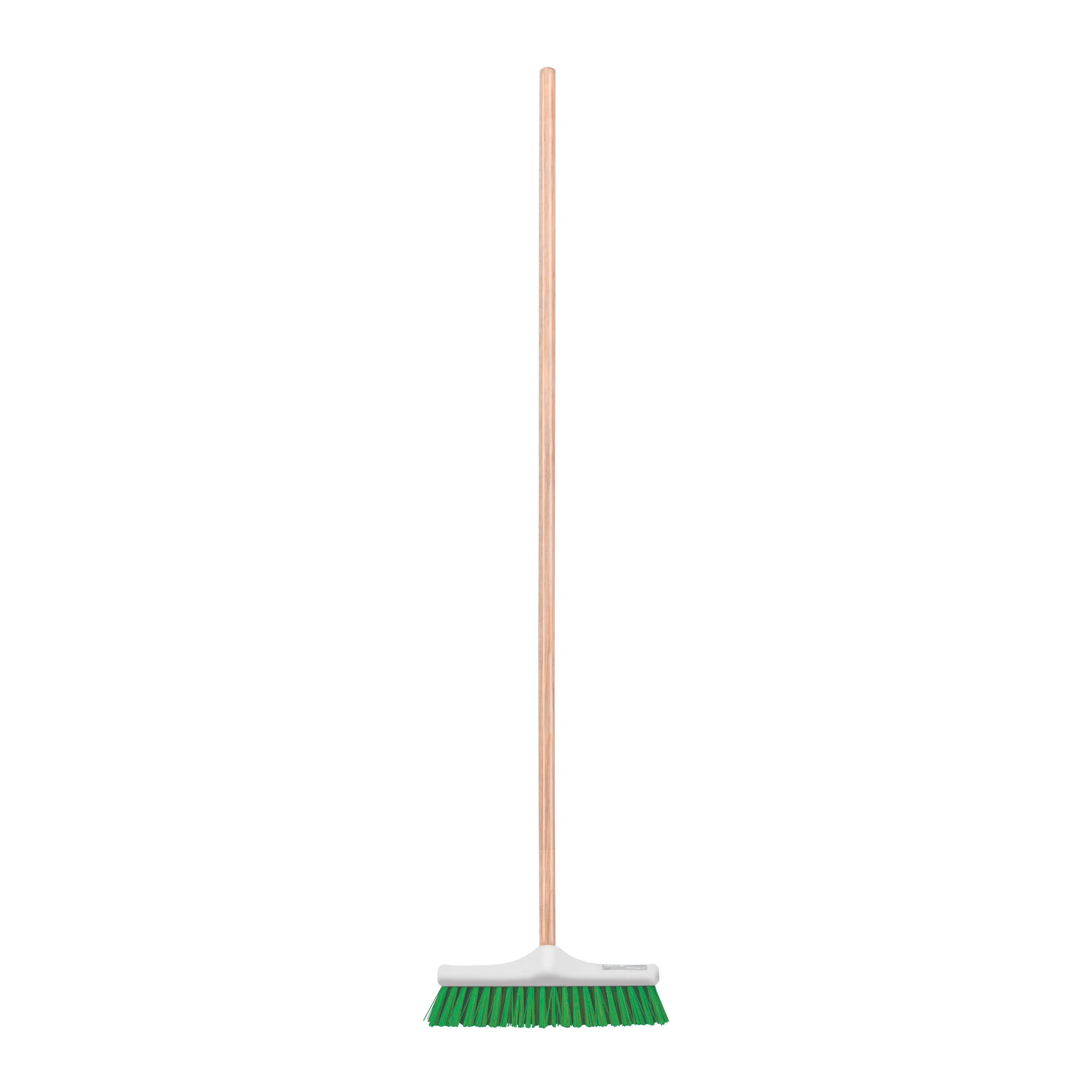 Cepillo para barrer cerda rígida de 30 cm, bastón de madera