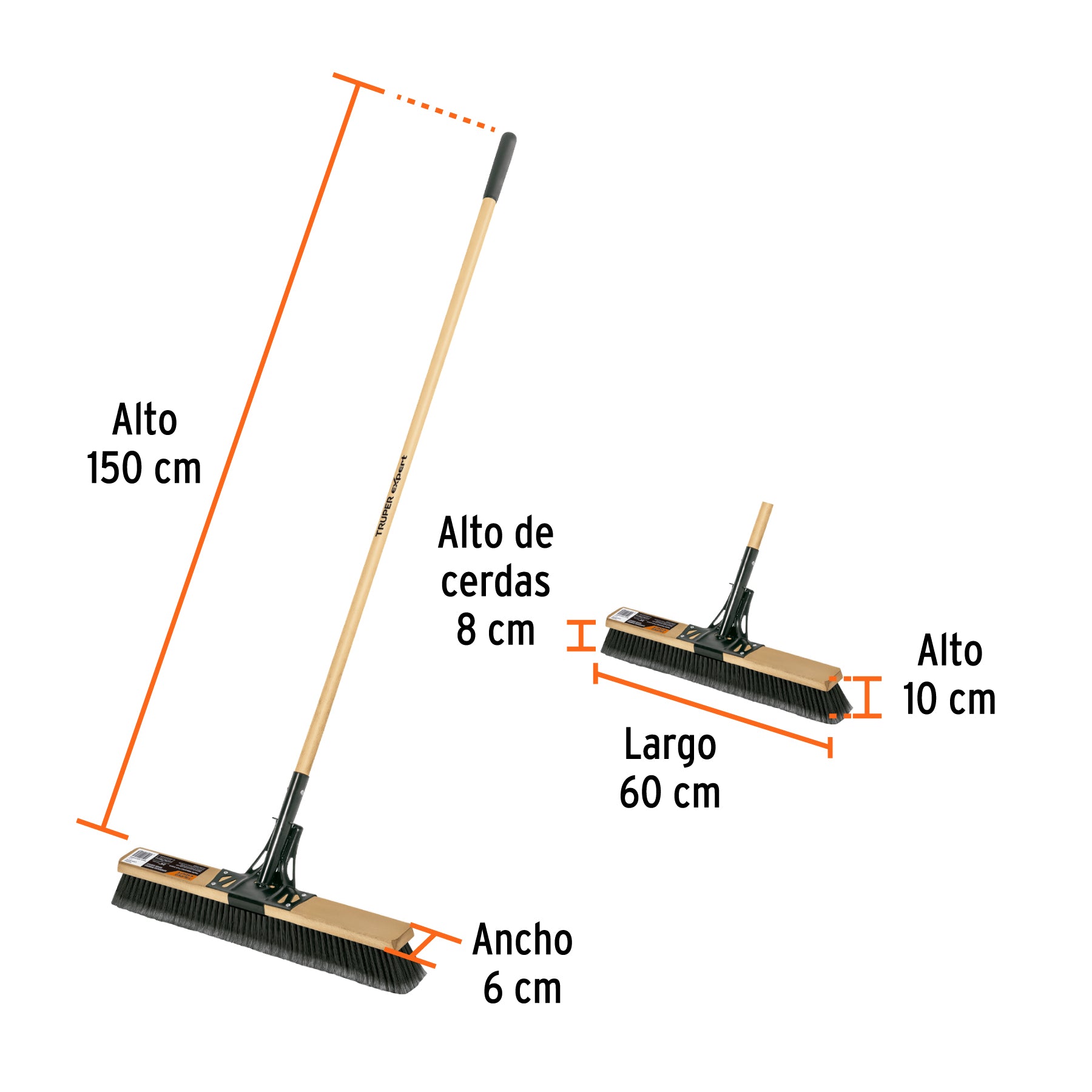 Cepillo industrial, superficies rugosas, cerdas PP, EXPERT