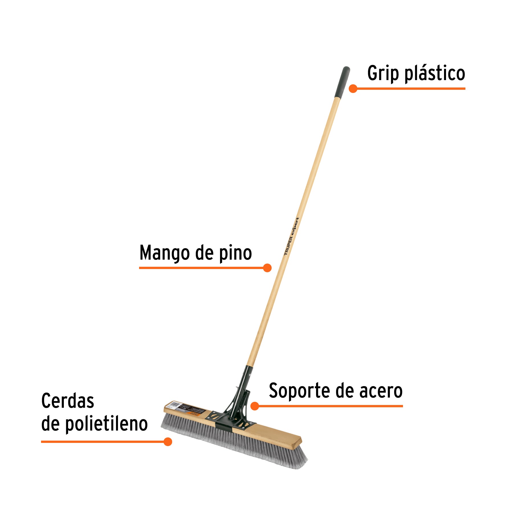 Cepillo industrial, superficies lisas, cerdas PE, EXPERT