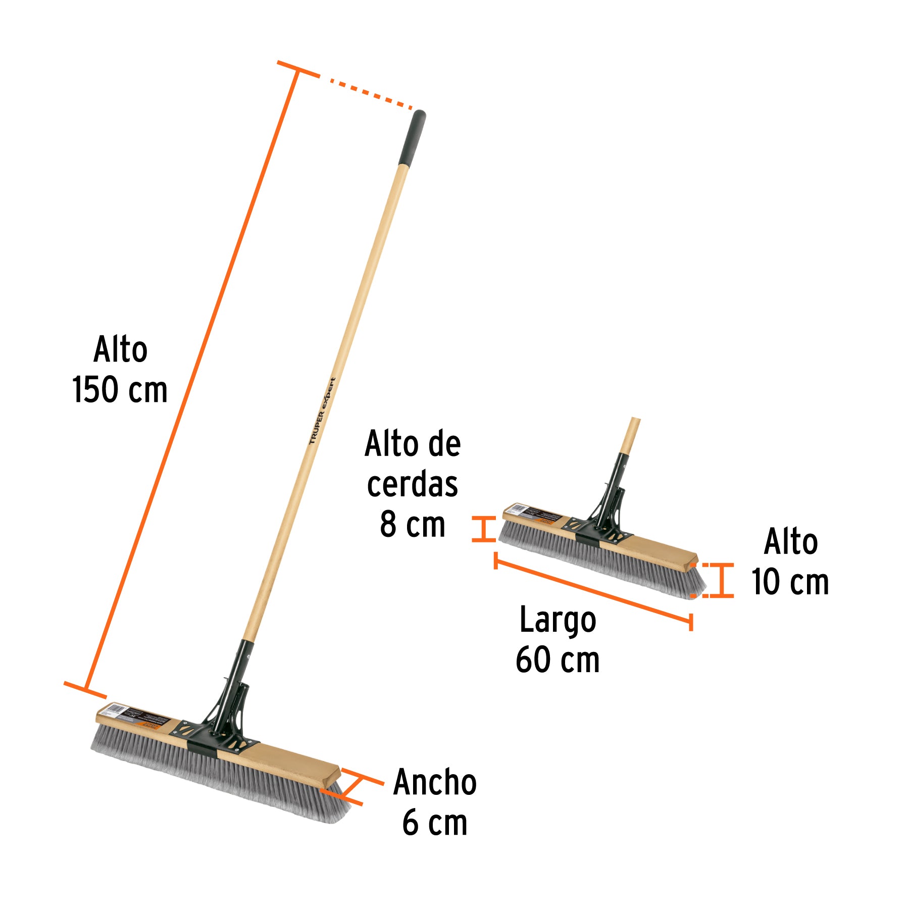 Cepillo industrial, superficies lisas, cerdas PE, EXPERT
