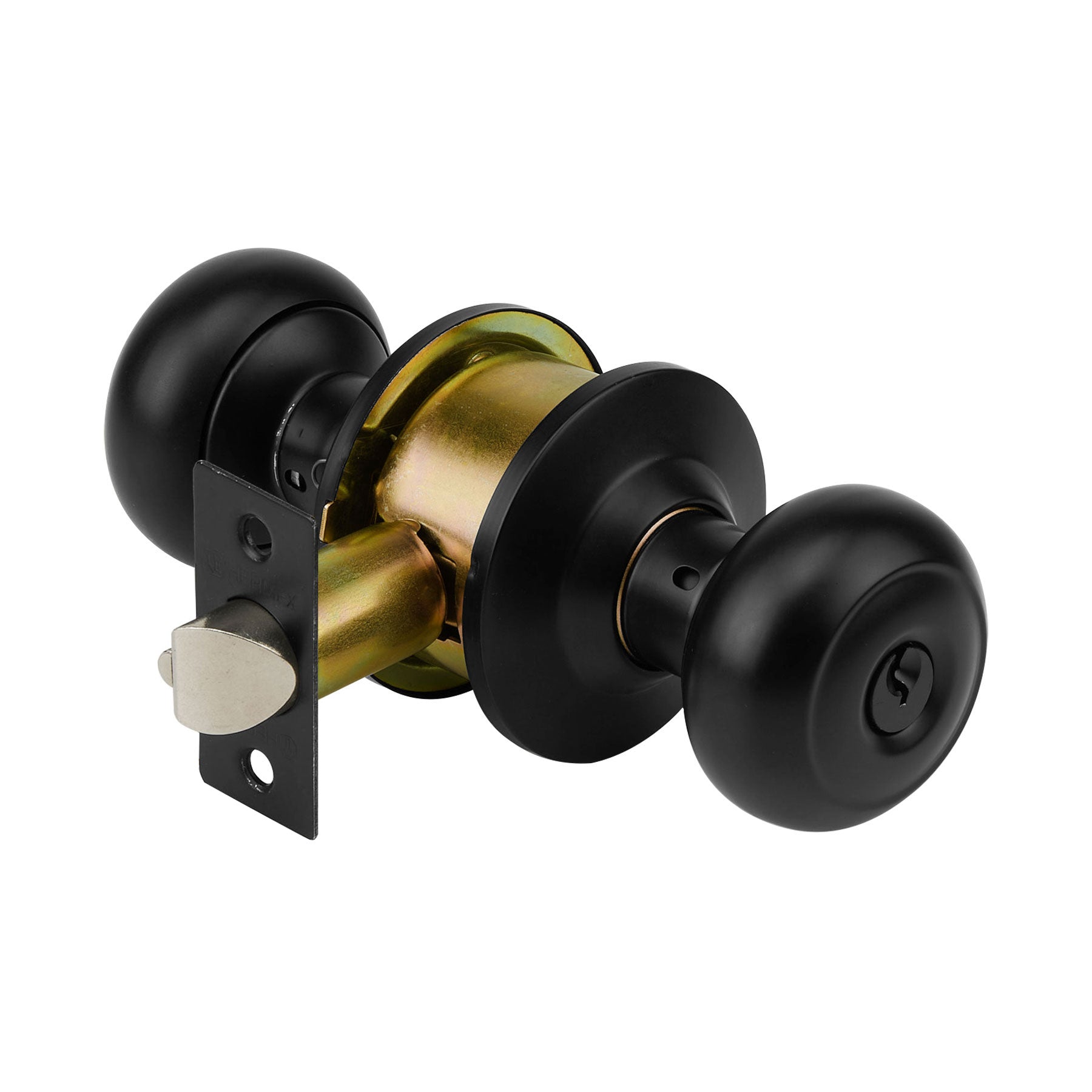 Cerradura pomo, negro, oval, entrada, HERMEX