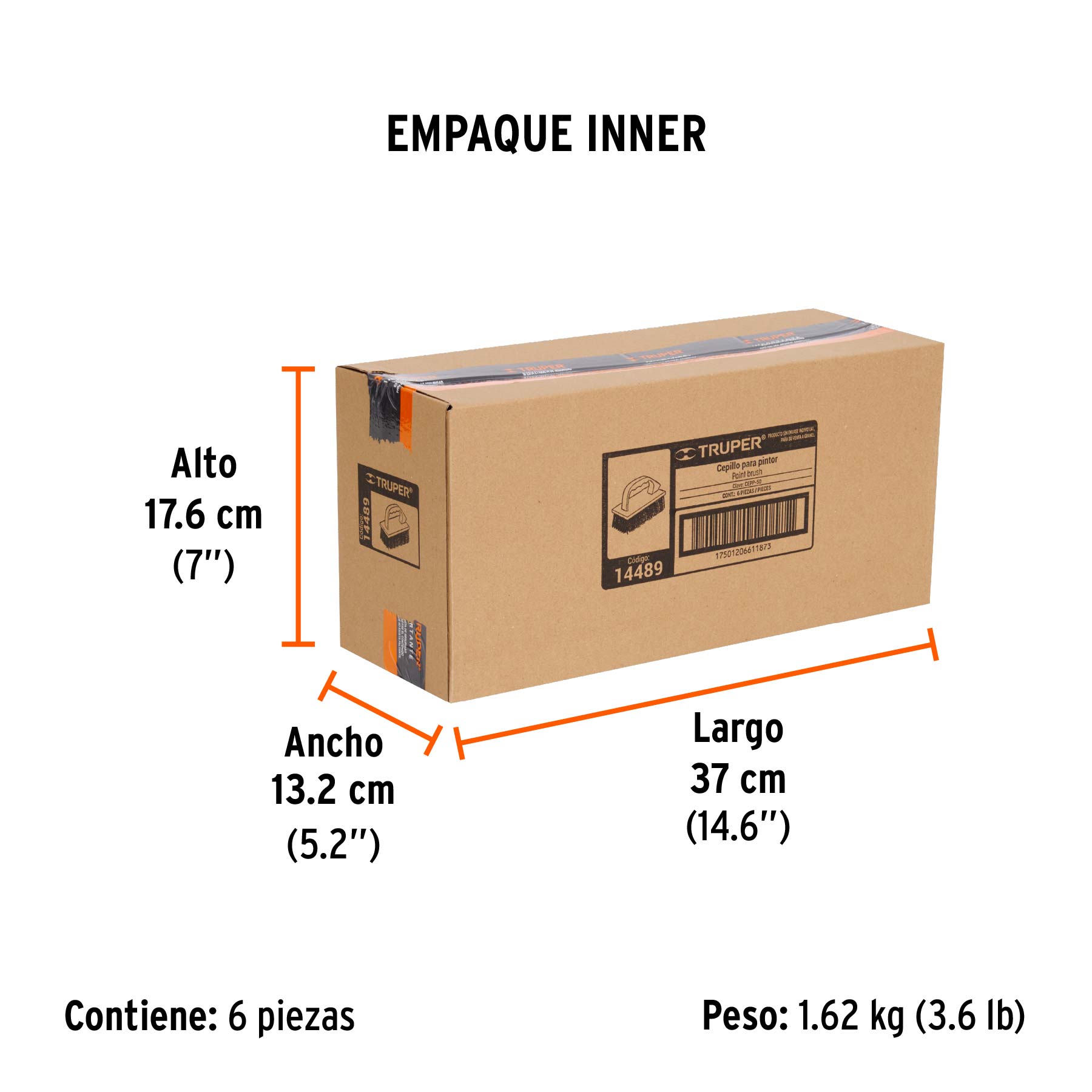 Cepillo para pintor, superficies semirrugosas, TRUPER - Empaque