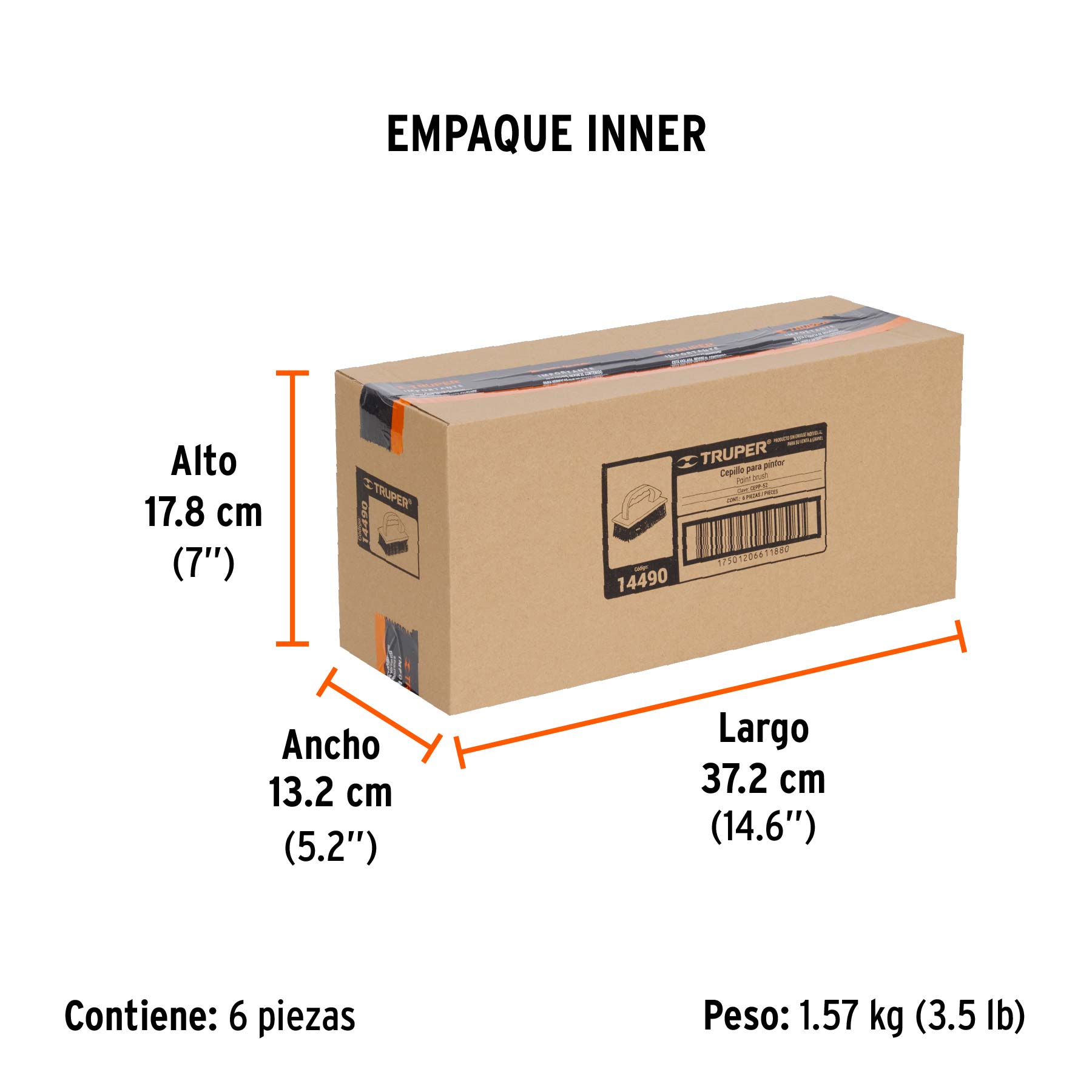 Cepillo para pintor, superficies extrarrugosas, TRUPER - Empaque