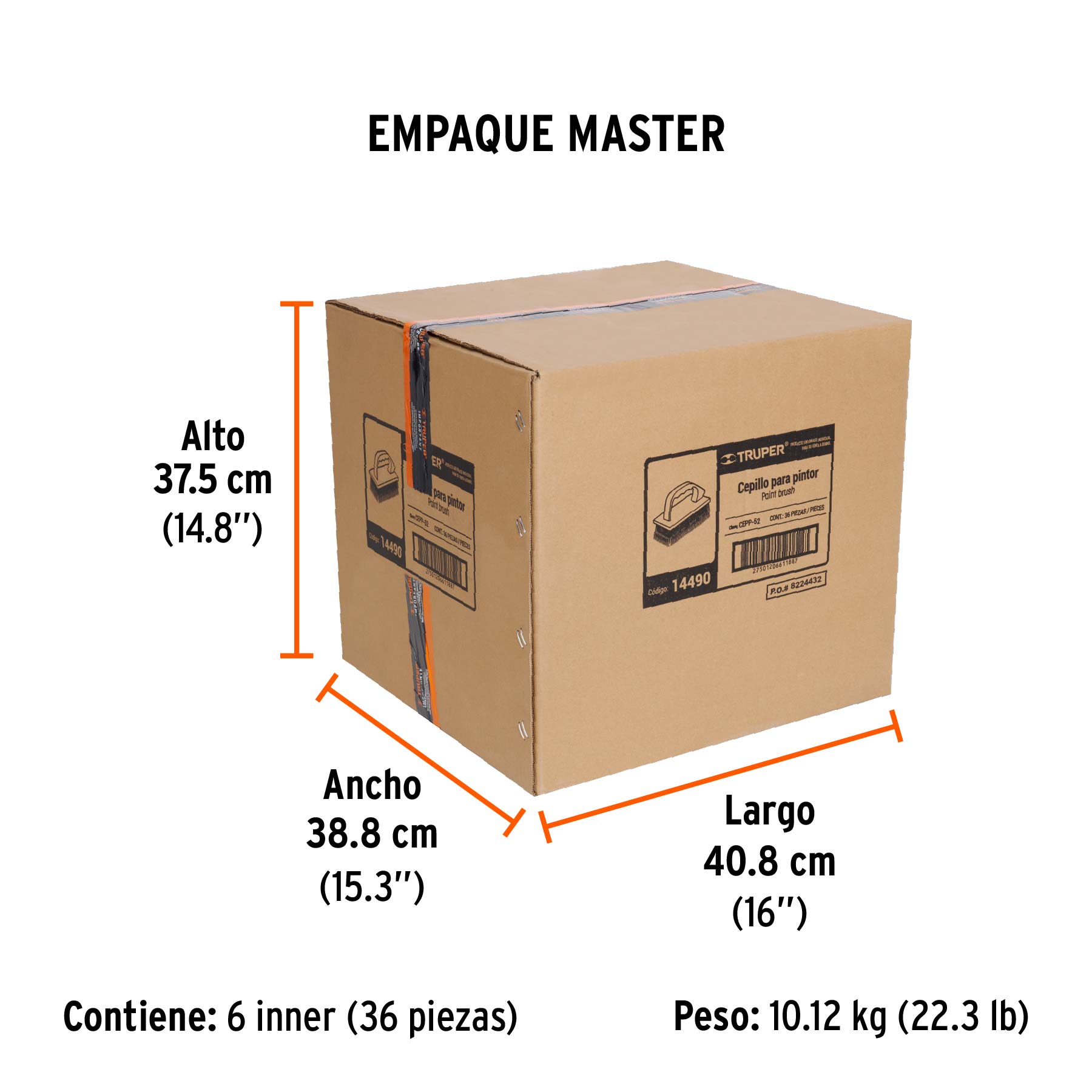 Cepillo para pintor, superficies extrarrugosas, TRUPER - Empaque