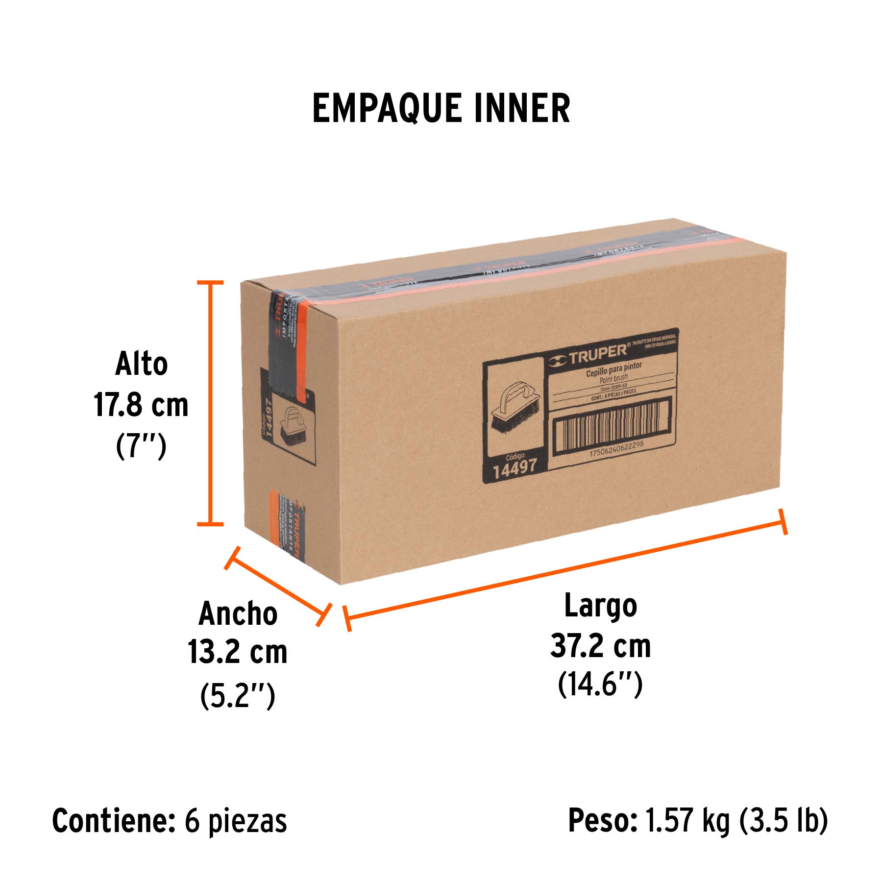 Cepillo para pintor, superficies rugosas, TRUPER - Empaque