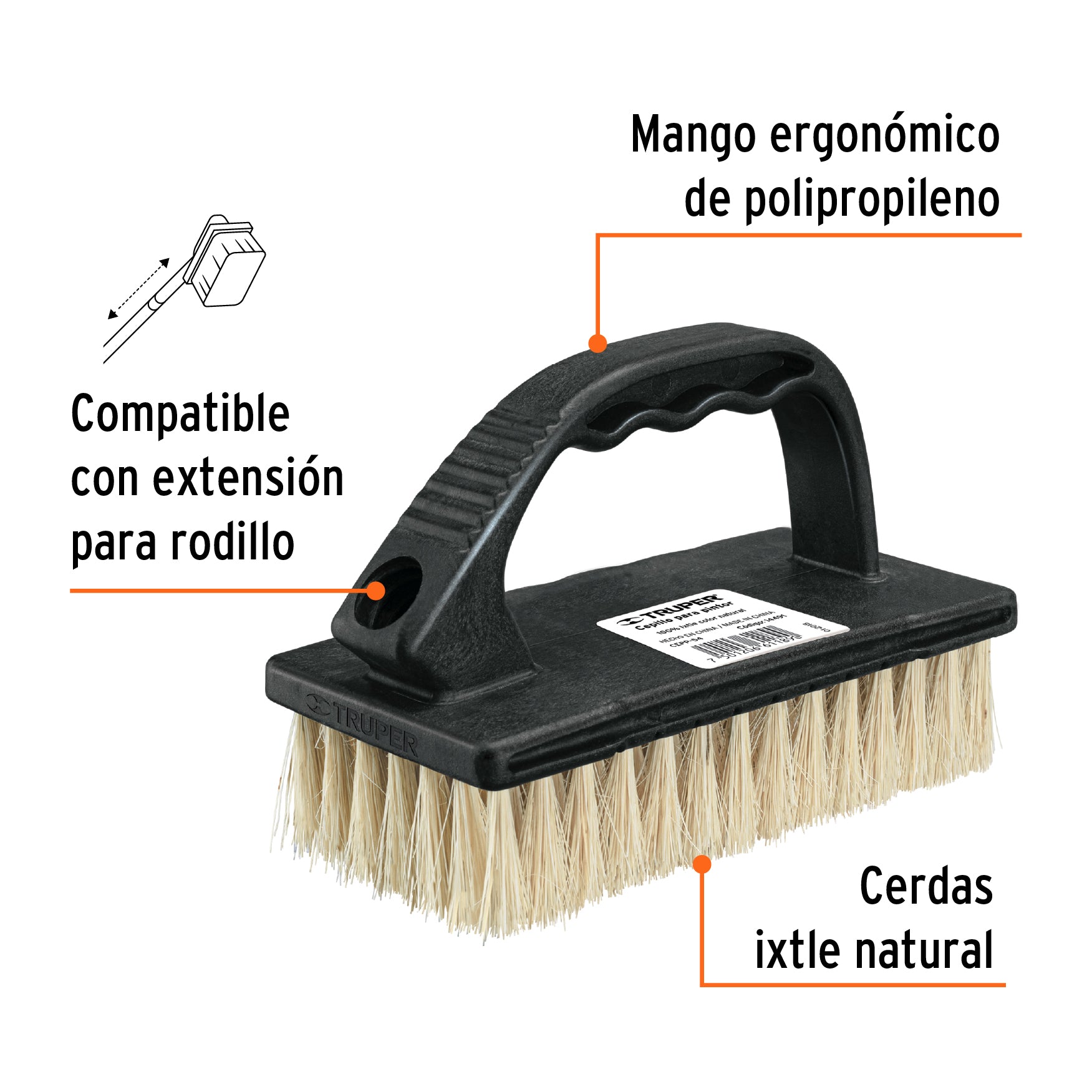 Cepillo para pintor, para limpieza con cerdas de ixtle