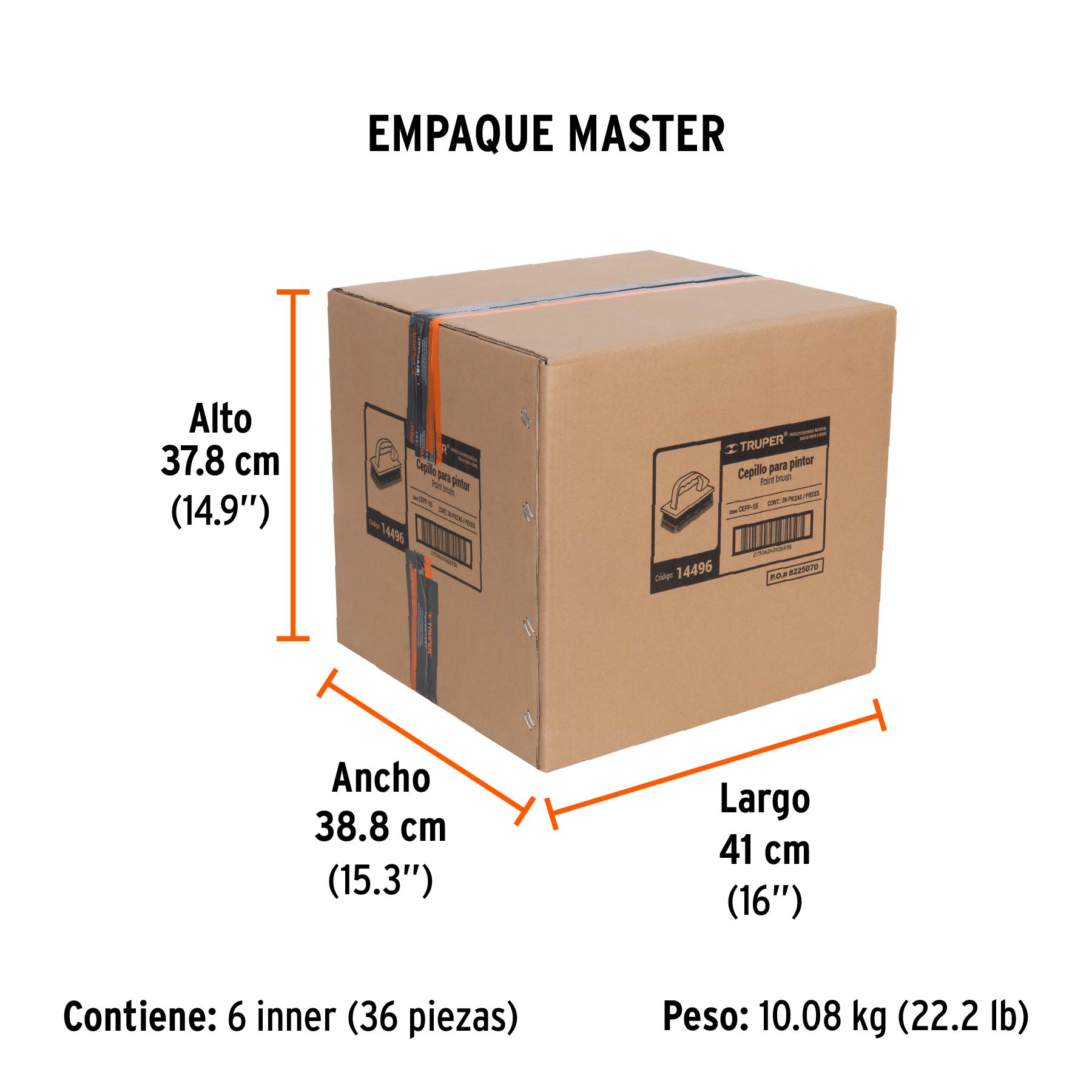 Cepillo para pintor, multiusos con cerdas sintéticas, TRUPER - Empaque
