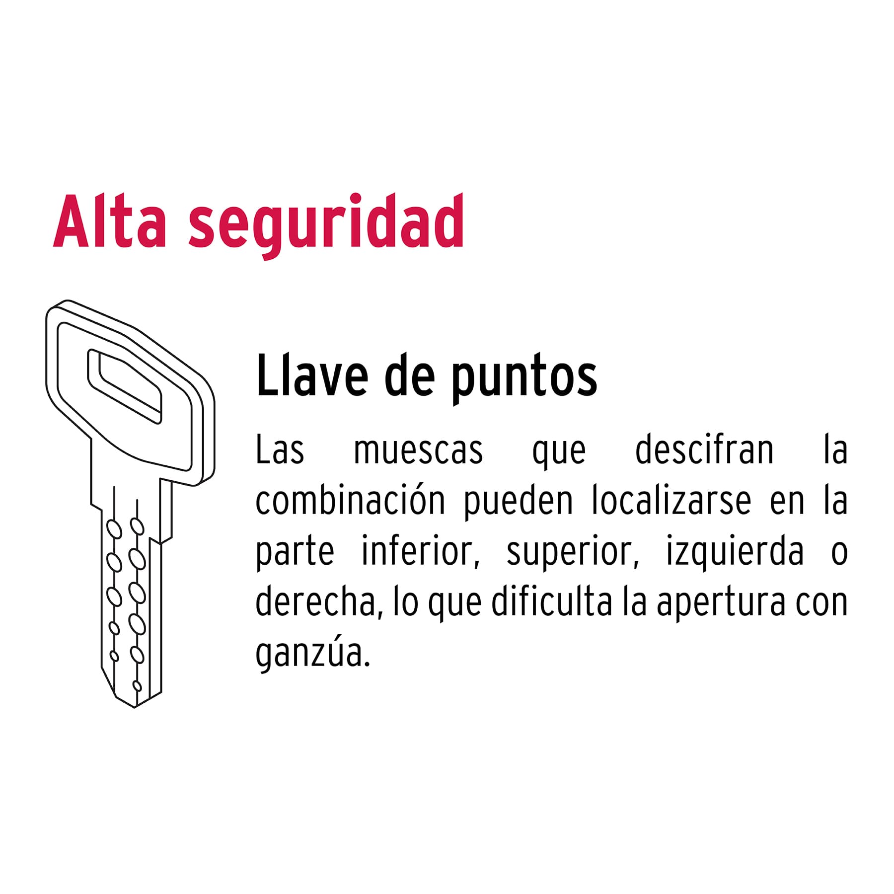 Cerrojo llave-llave latón brillante, llave puntos, HERMEX