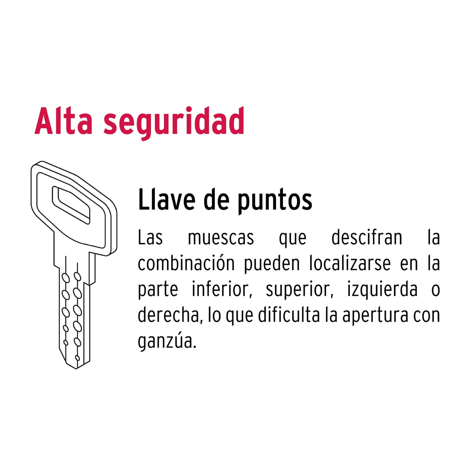Cerrojo llave-llave níquel satinado, llave puntos, HERMEX