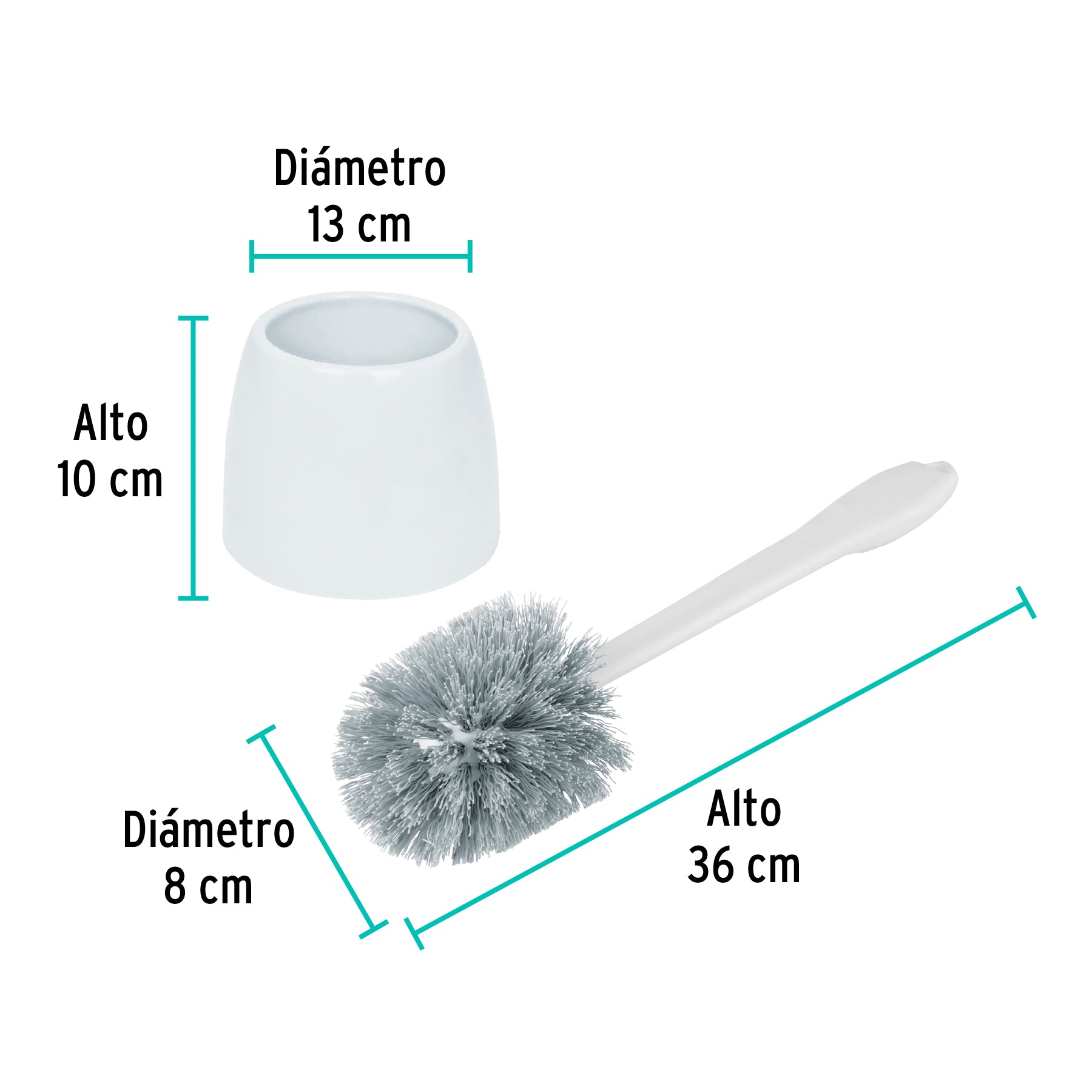 Cepillo sanitario de plástico con base, KLINTEK