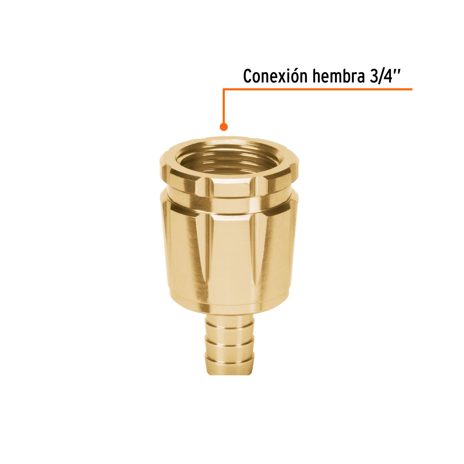 Conector 3/4" hembra robusto de aluminio, TRUPER